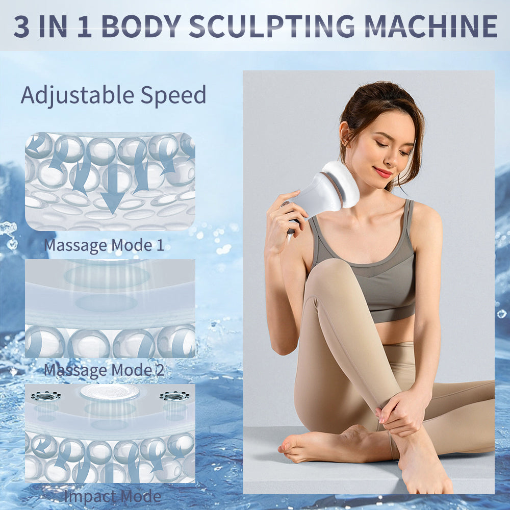 Body Slimming Massager 692 3 Covers White Gold