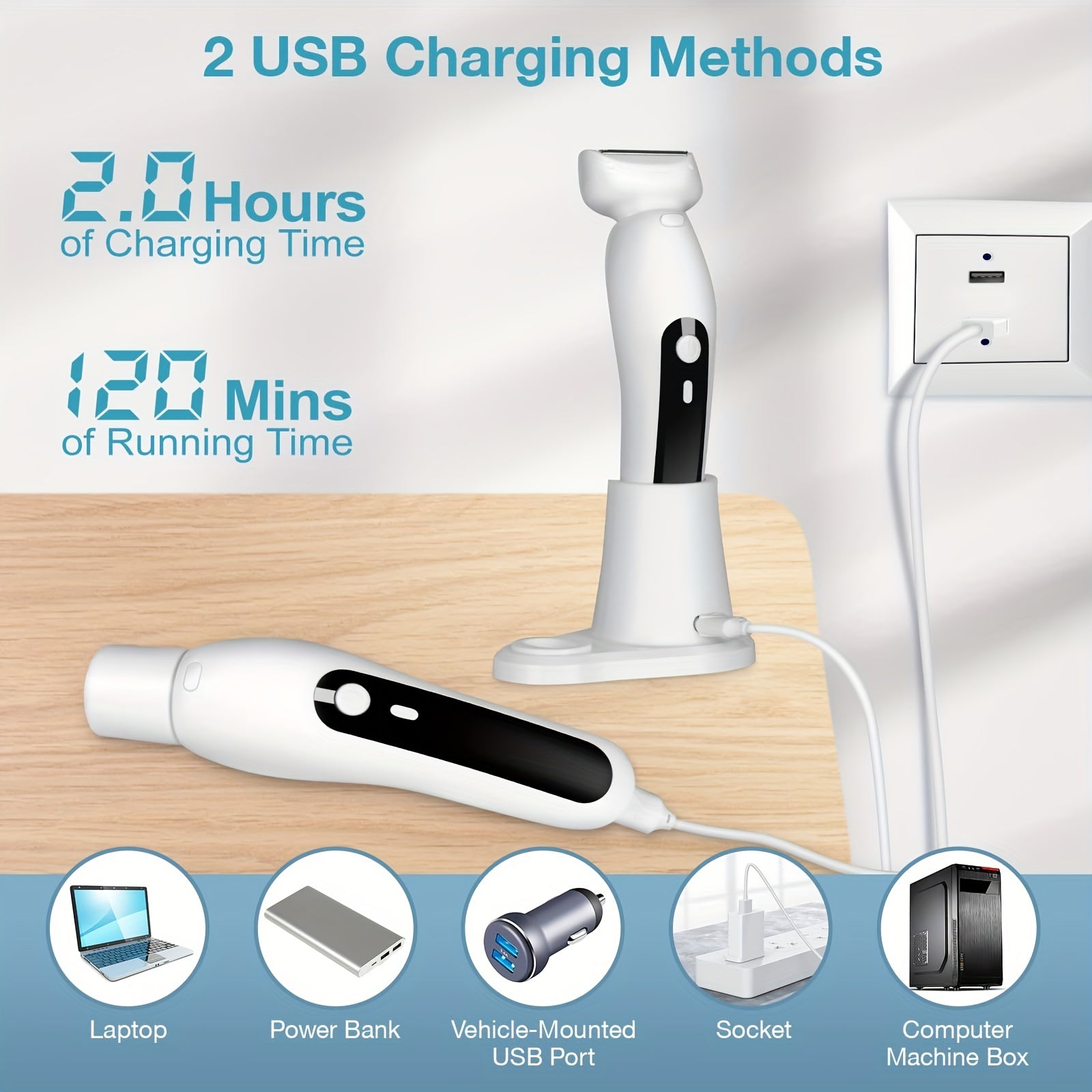 2-in-1 Electric USB Lady Shaver