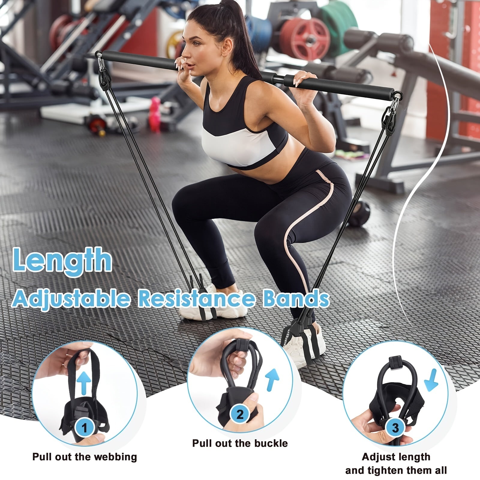 Yoga Fitness Bar 60LB Black With Wheels