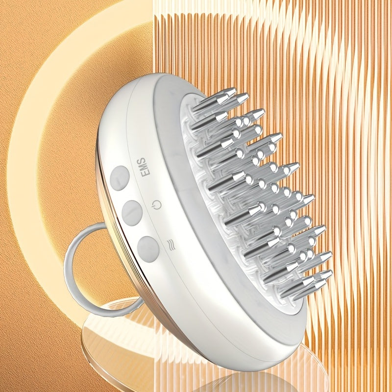 Electric Scalp Massager Comb Silver White