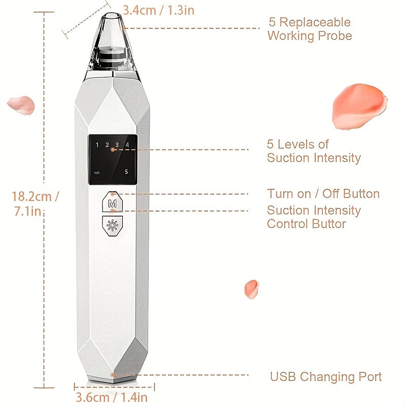 Digital Handheld Blackhead Remover White
