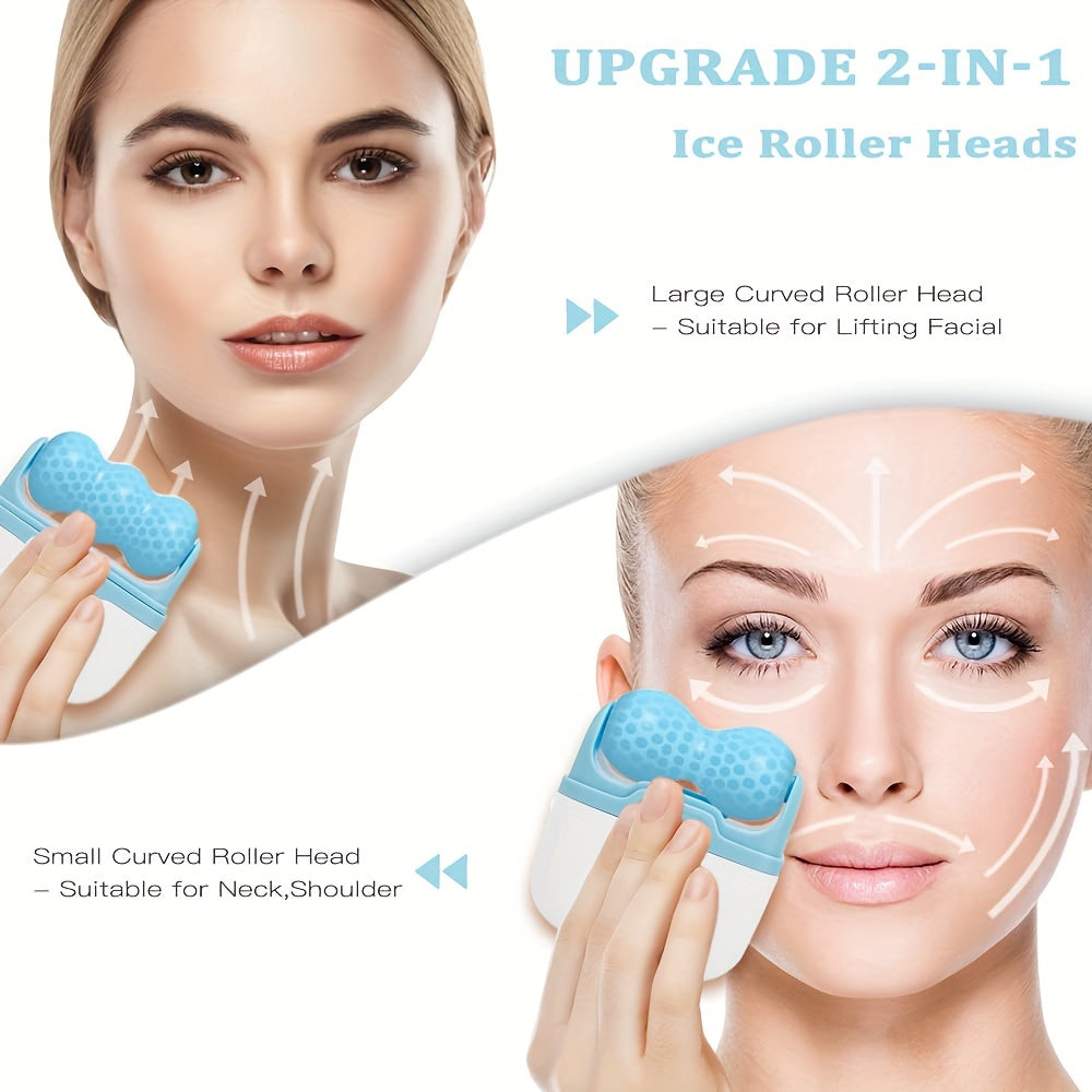 W-Shaped Ice Roller Massage Tool Blue