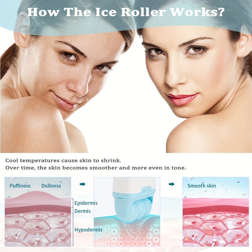 W-Shaped Ice Roller Massage Tool Blue