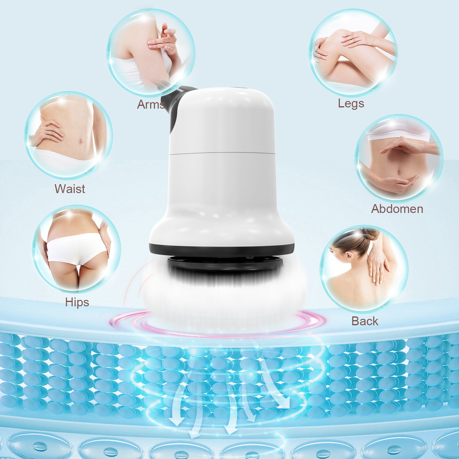 Body Slimming Massager 6 Covers US White
