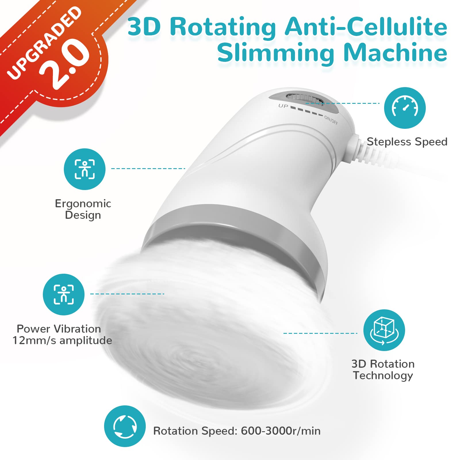 Body Slimming Massager 6 Covers US White