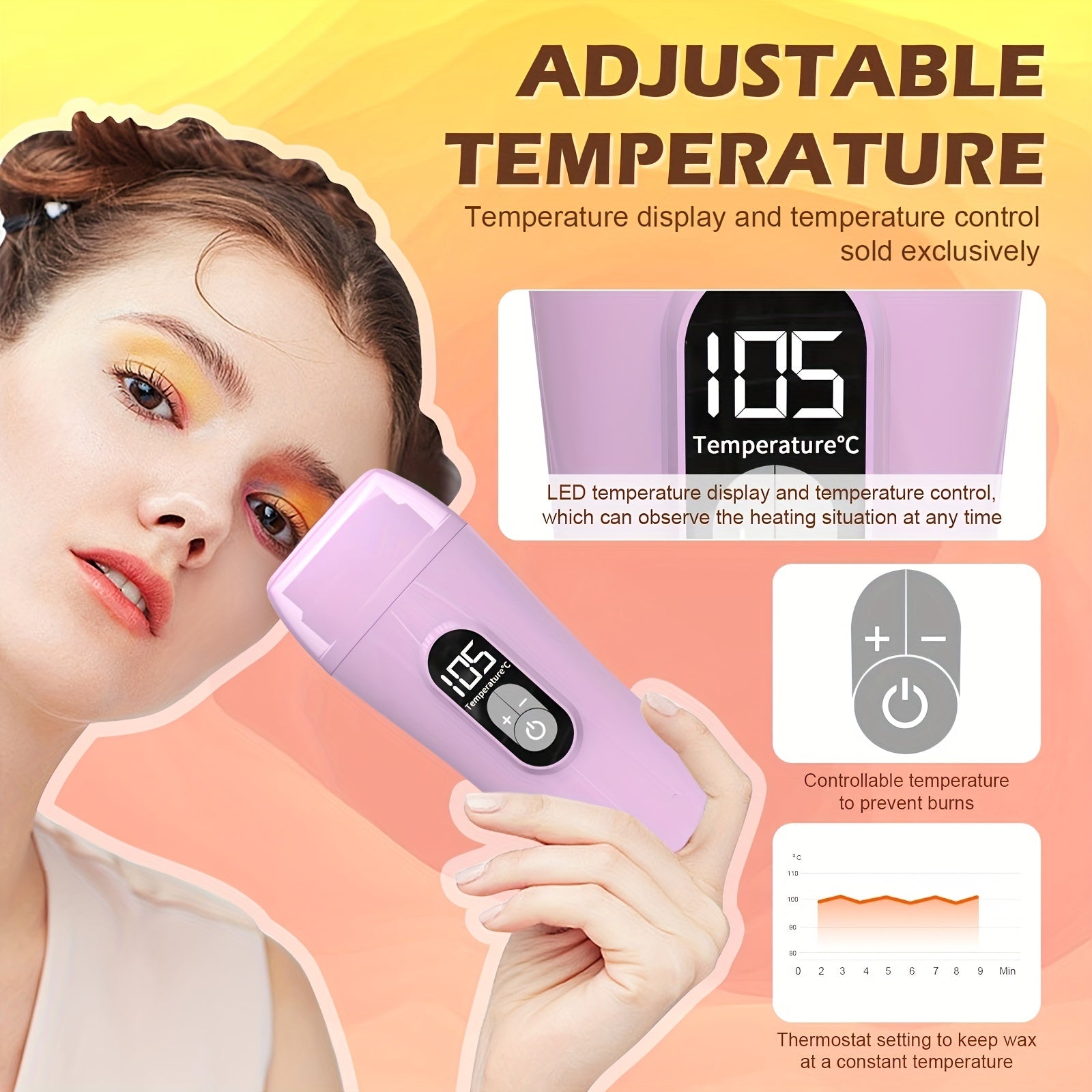 Portable Wax Melting Machine US Plug Purple No Logo