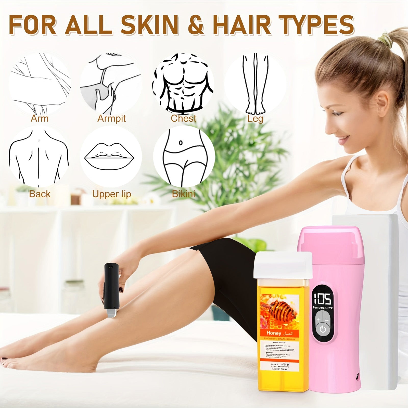 Portable Wax Melting Machine US Plug Pink No Logo