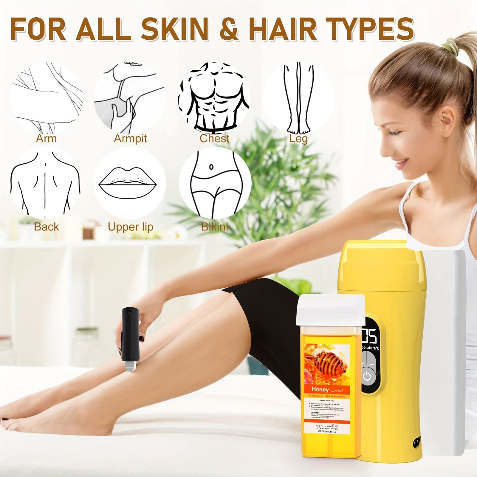 Portable Wax Melting Machine US Plug Yellow No Logo