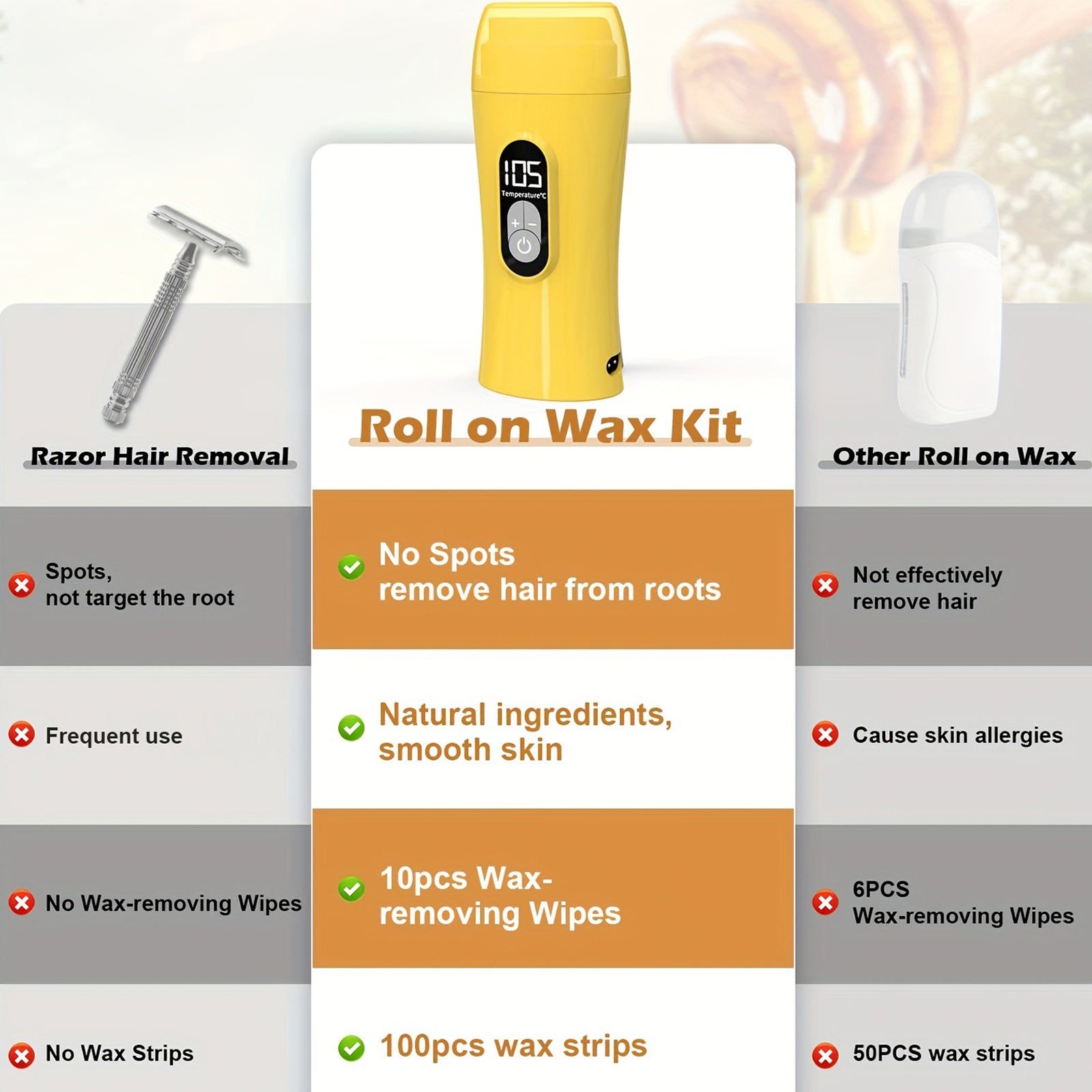 Portable Wax Melting Machine US Plug Yellow No Logo