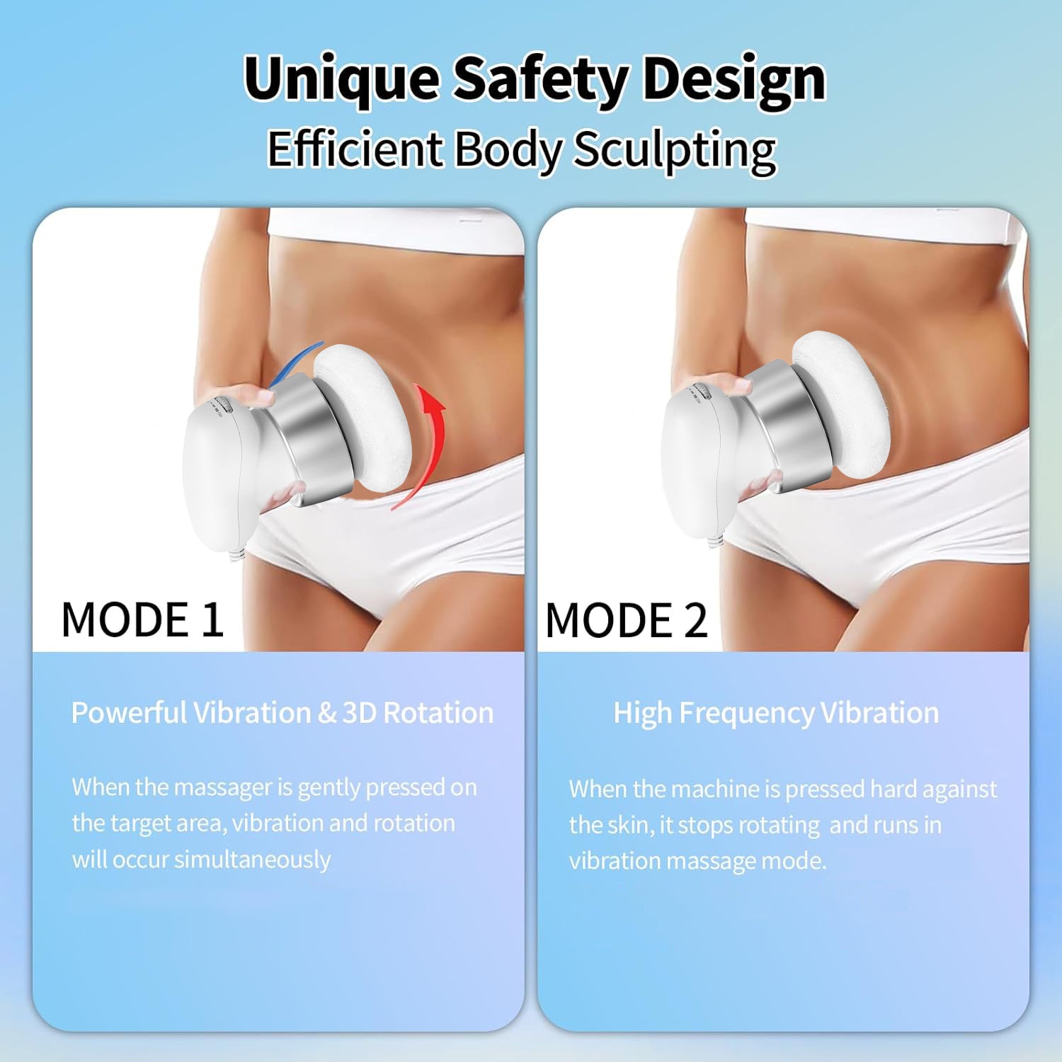 Handheld Slimming Massager 3 Covers White