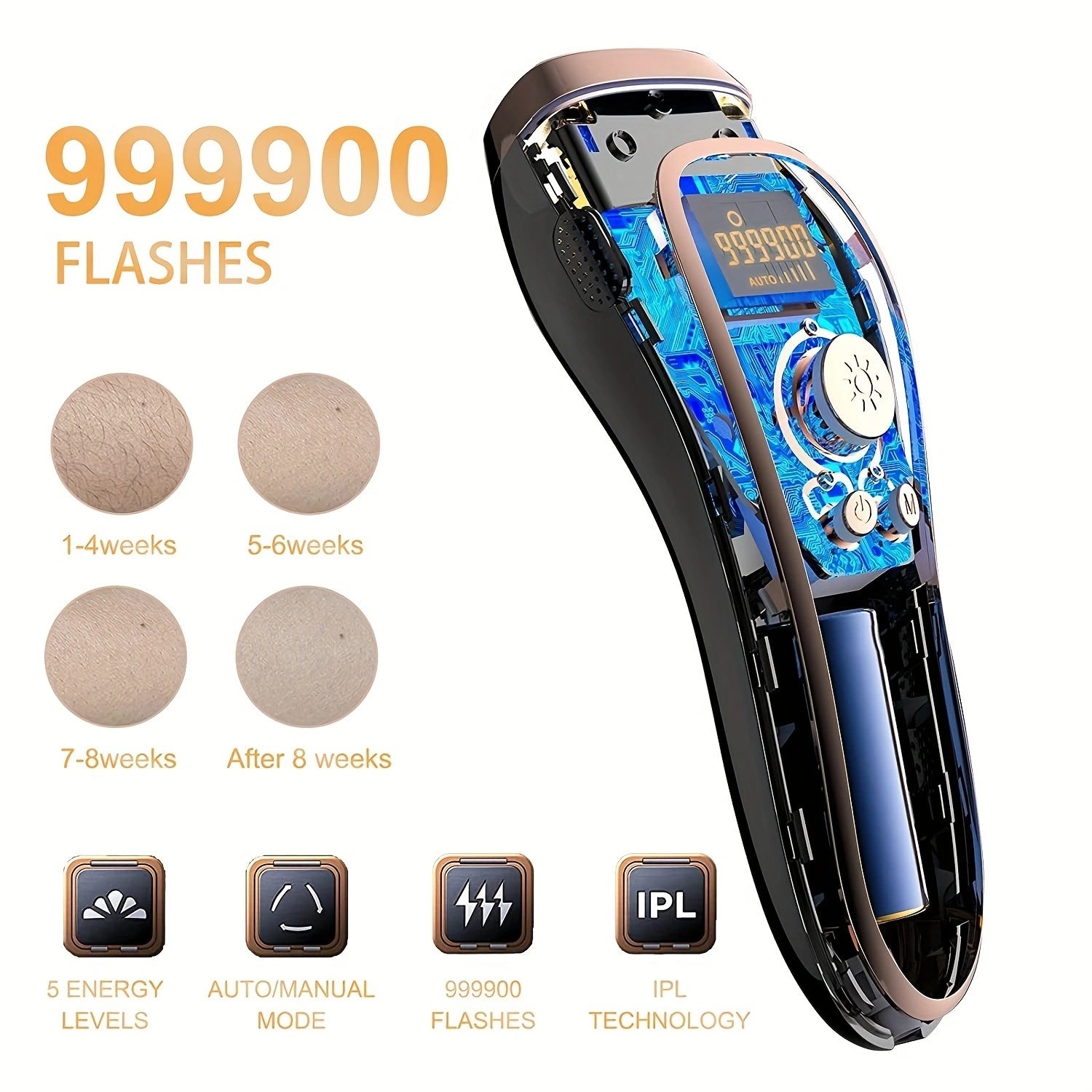 Ice Laser Hair Removal Device US Black Gold