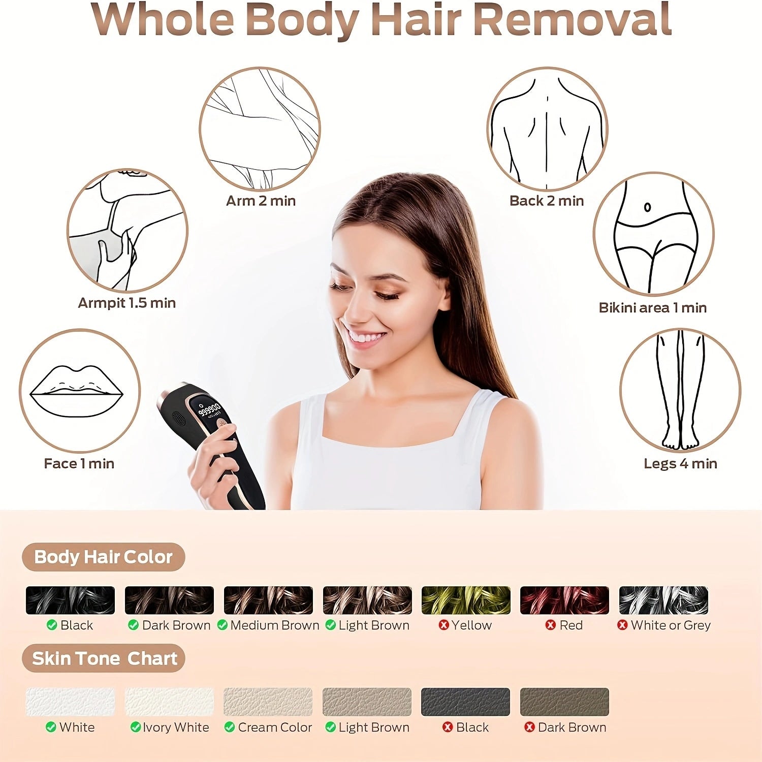 Ice Laser Hair Removal Device US Black Gold