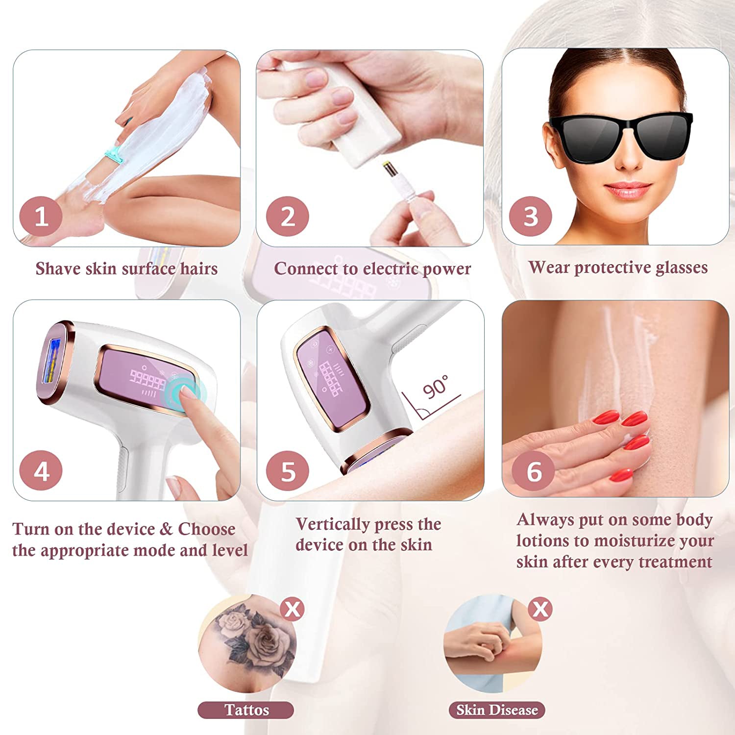 Handheld IPL Ice Hair Removal Device US Plug