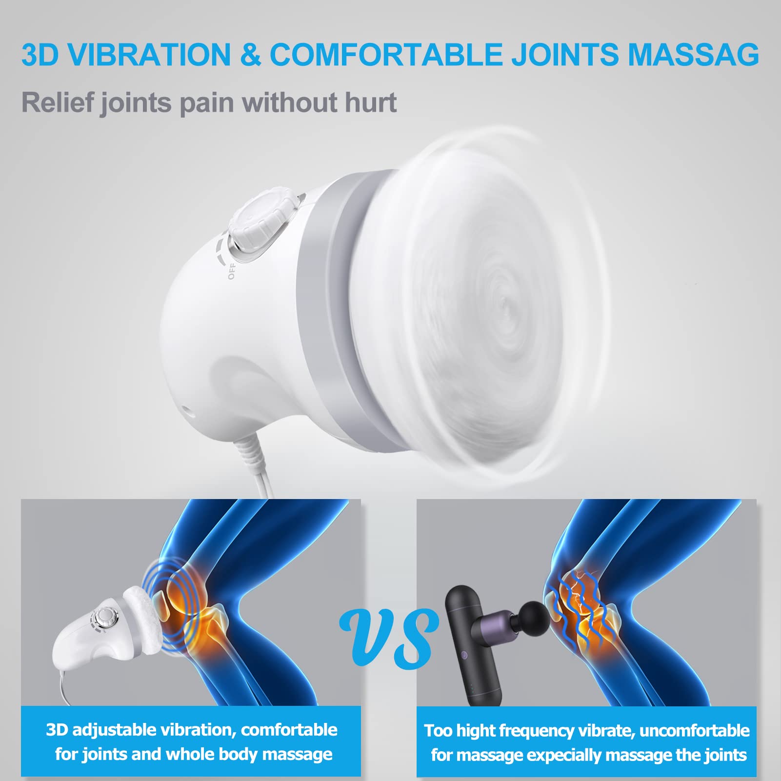 Mini Handheld Massage Device 6 Covers US Plug White