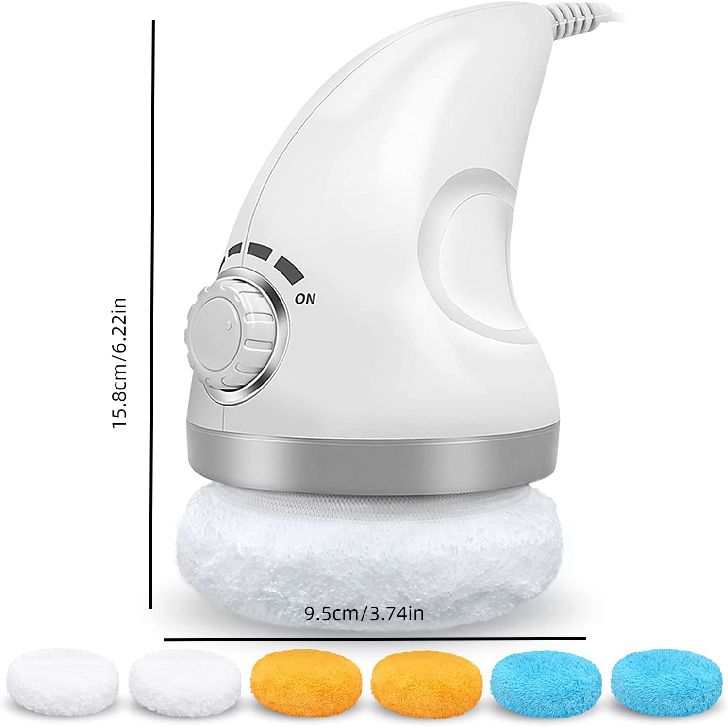 Mini Handheld Massage Device 6 Covers US Plug White