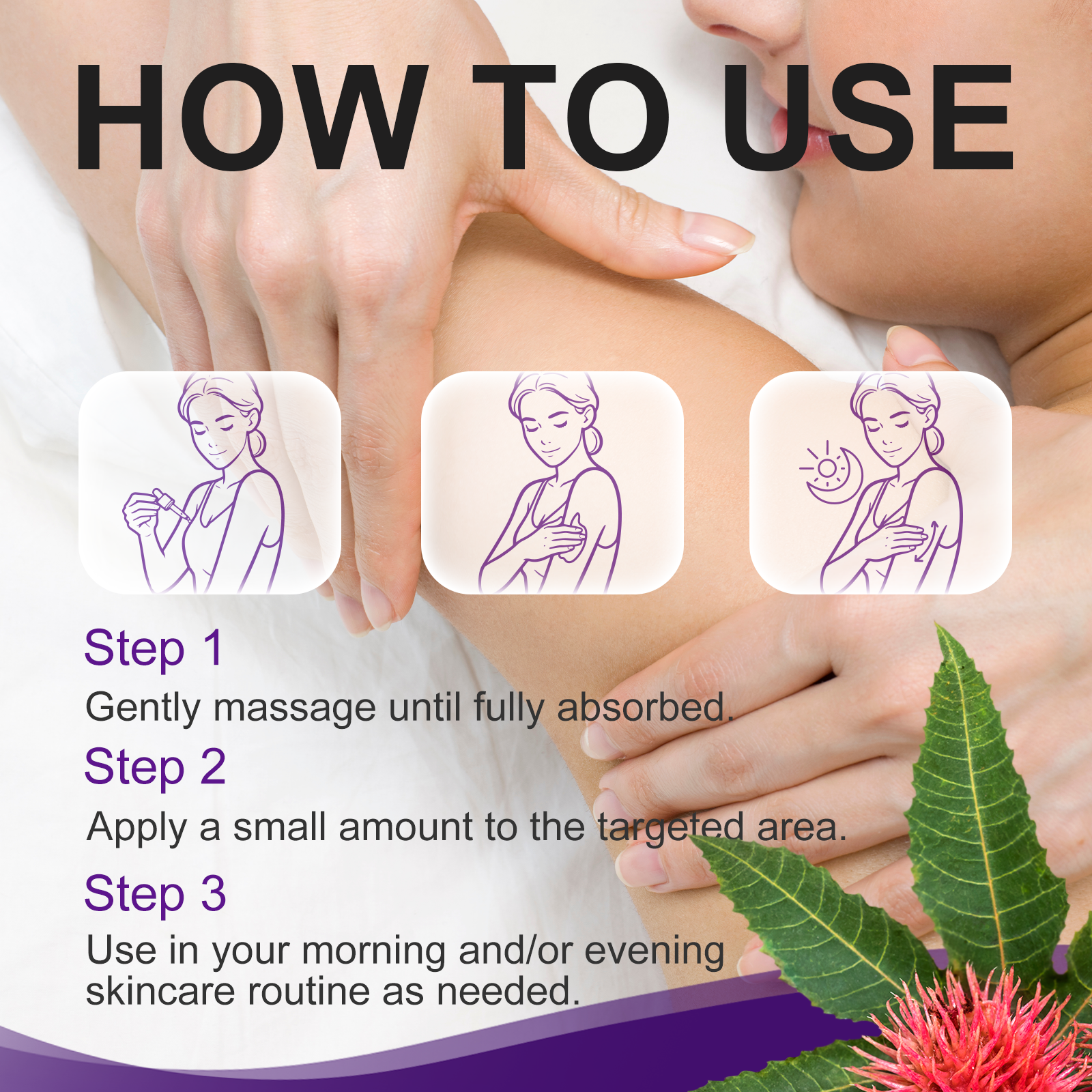 30ML Castor Oil Blend – Herbal Body Massage Oil with Vitamin E for Daily Care