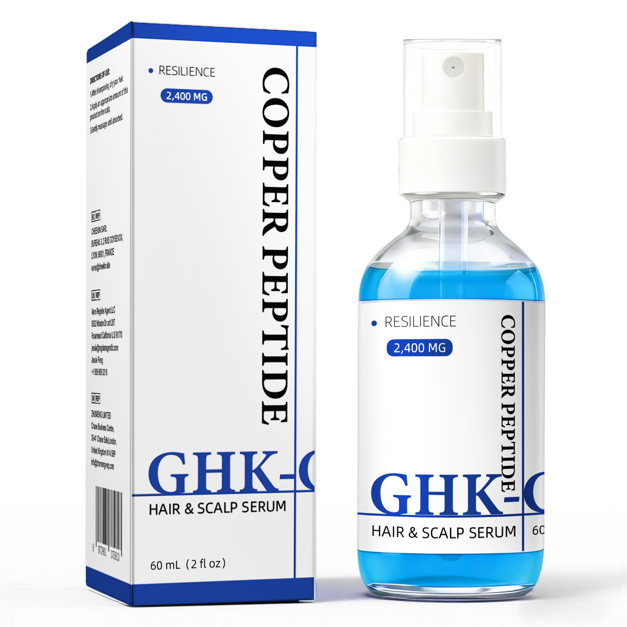 Copper Peptide (GHK-Cu) Scalp Serum 60ML – Lightweight Hydrating Scalp Essence for Daily Hair Care