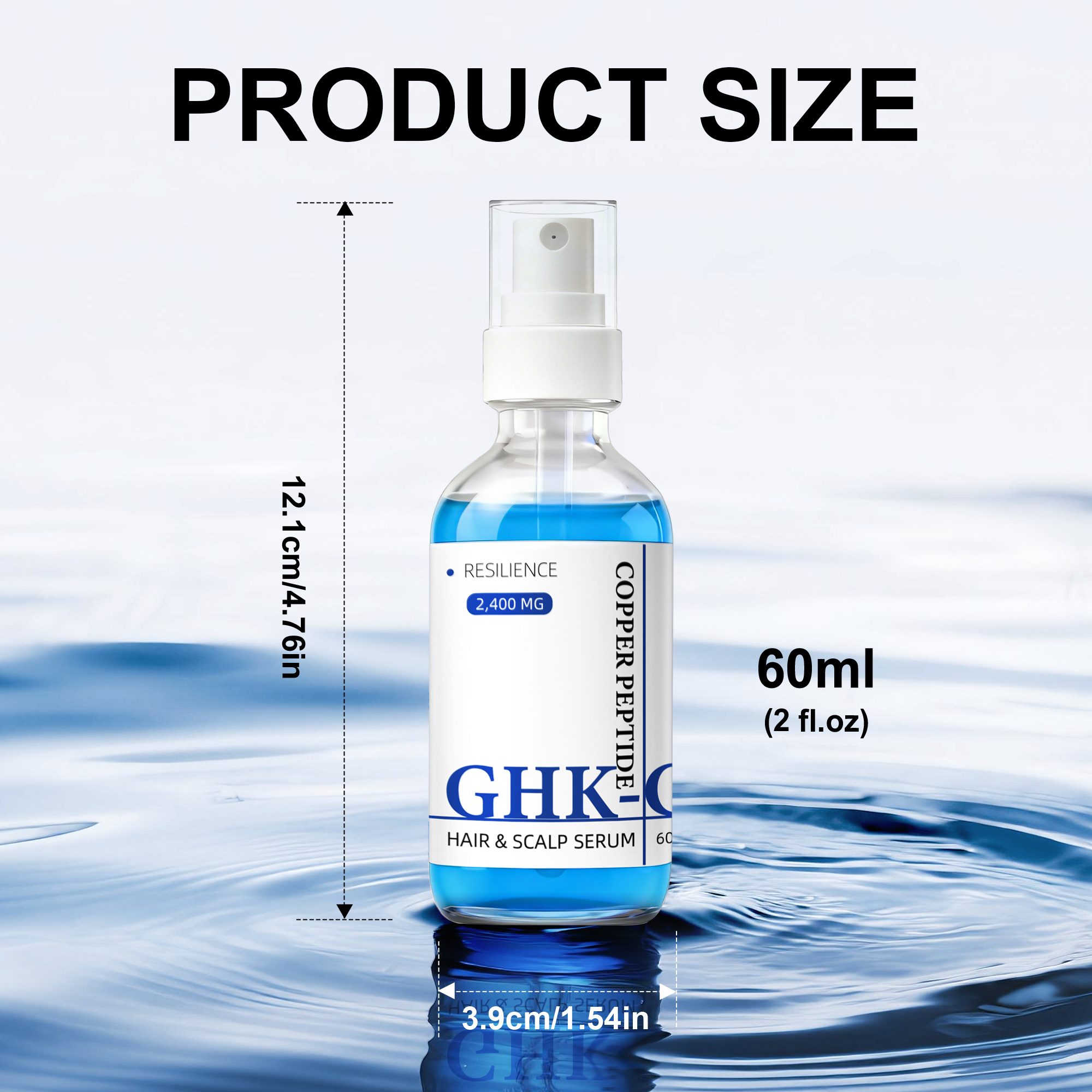Copper Peptide (GHK-Cu) Scalp Serum 60ML – Lightweight Hydrating Scalp Essence for Daily Hair Care