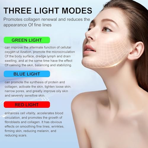 LED Face and Neck Massager, High Frequency Vibrati