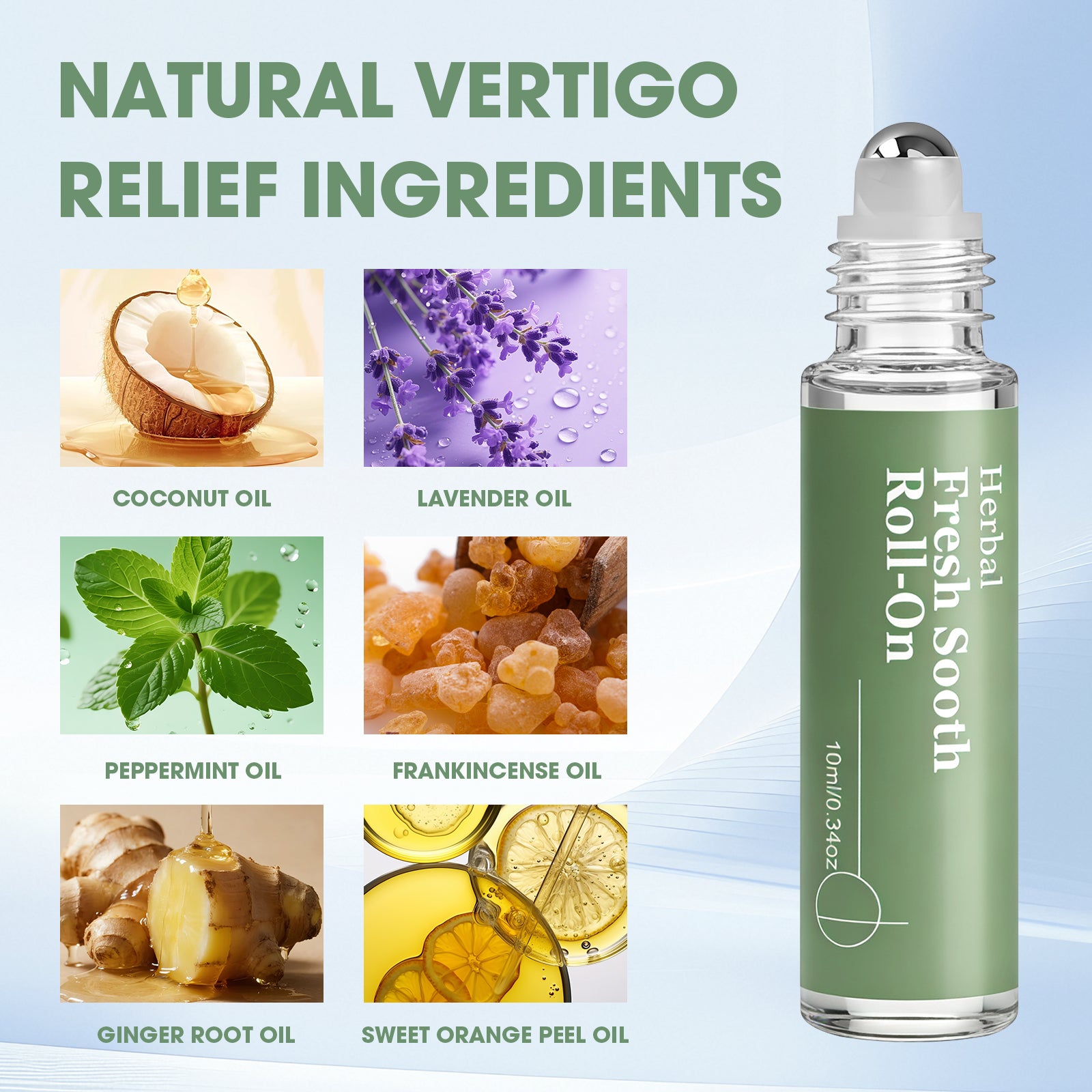 Vertigo Ease Essential Oil Roll-On, Fast-Acting Relief (2PCS)