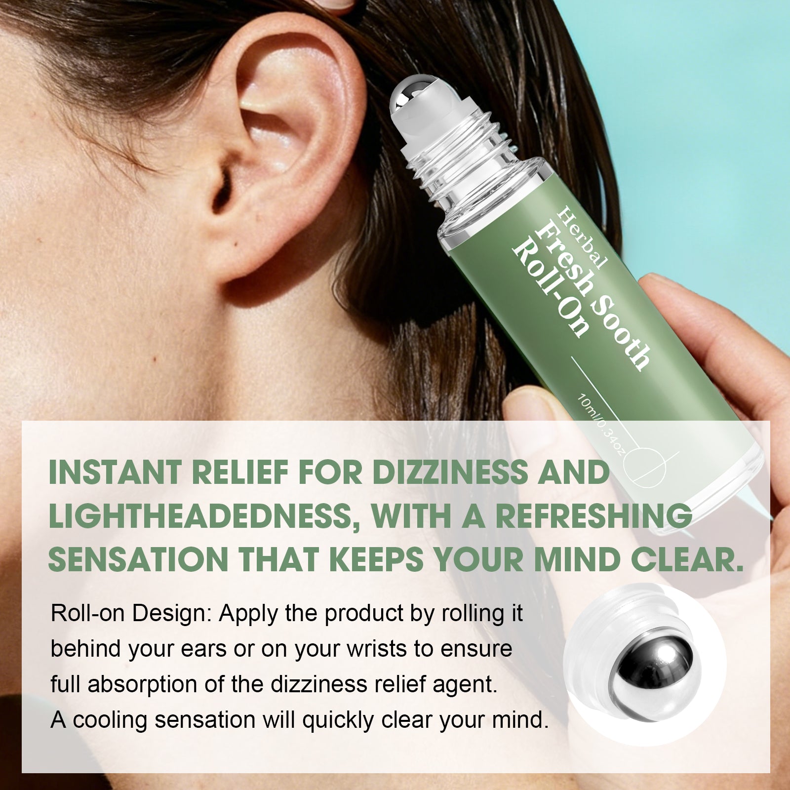 Vertigo Ease Essential Oil Roll-On, Fast-Acting Relief (2PCS)