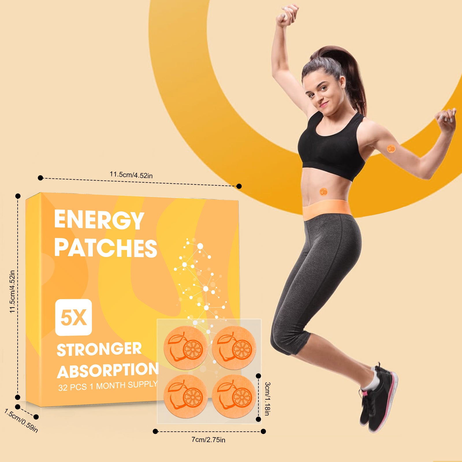 Daily Energy Patches – 32PCS Caffeine & Ginseng Boost