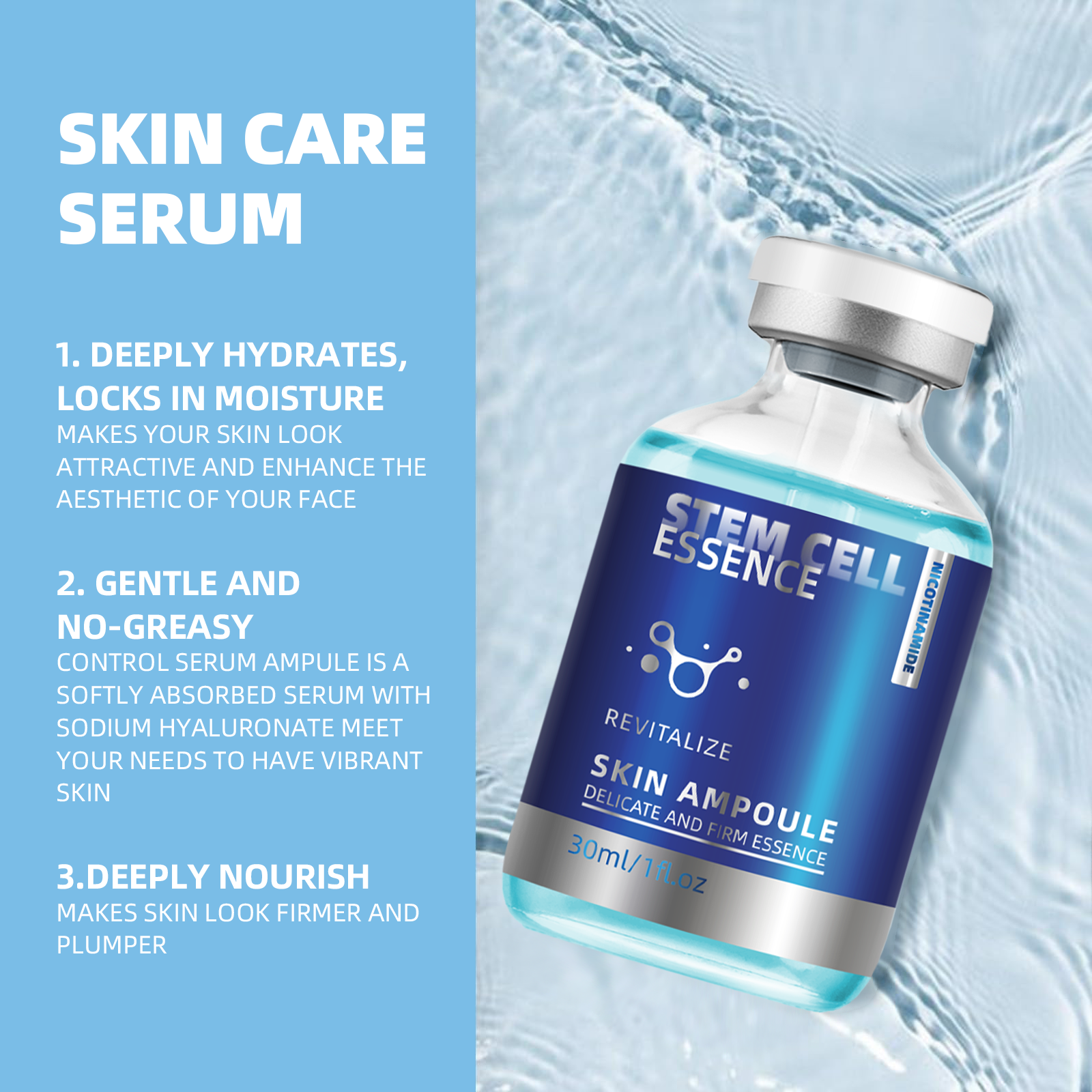 Stem Cell Face Serum – Hydrating & Brightening, 30ml/1oz