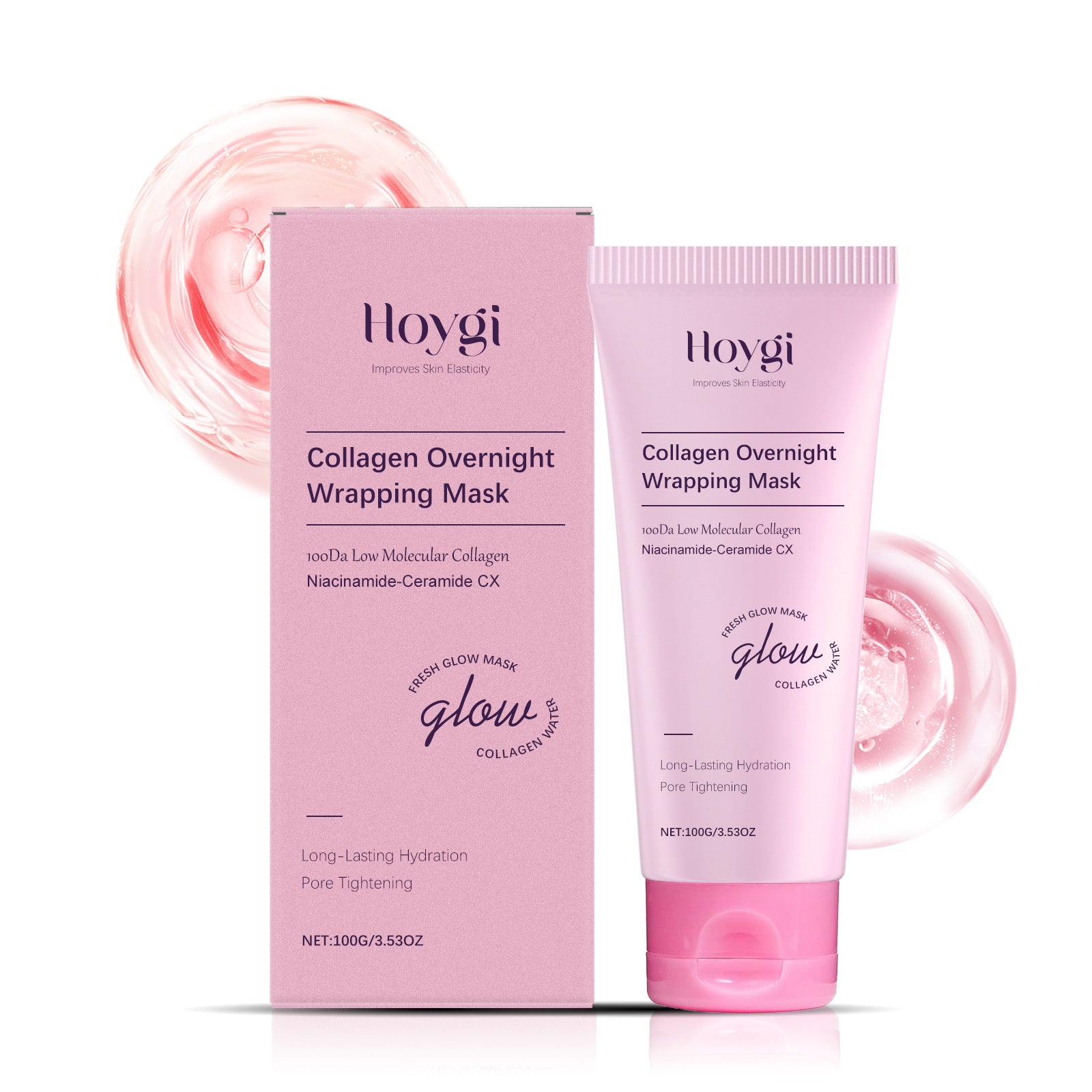 Collagen Overnight Peel-Off Mask, Wrapping Mask for Hydrated Glass Glow Skin