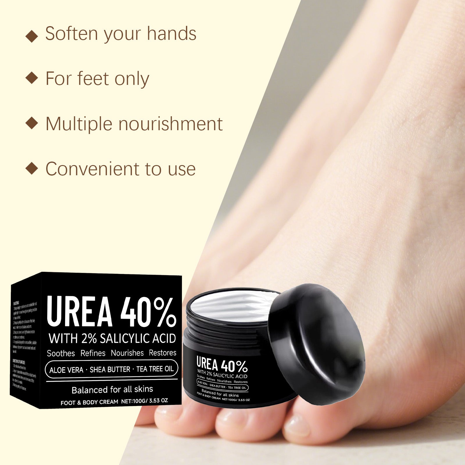 40% Urea Cream for Deep Moisture on Dry, Cracked Skin