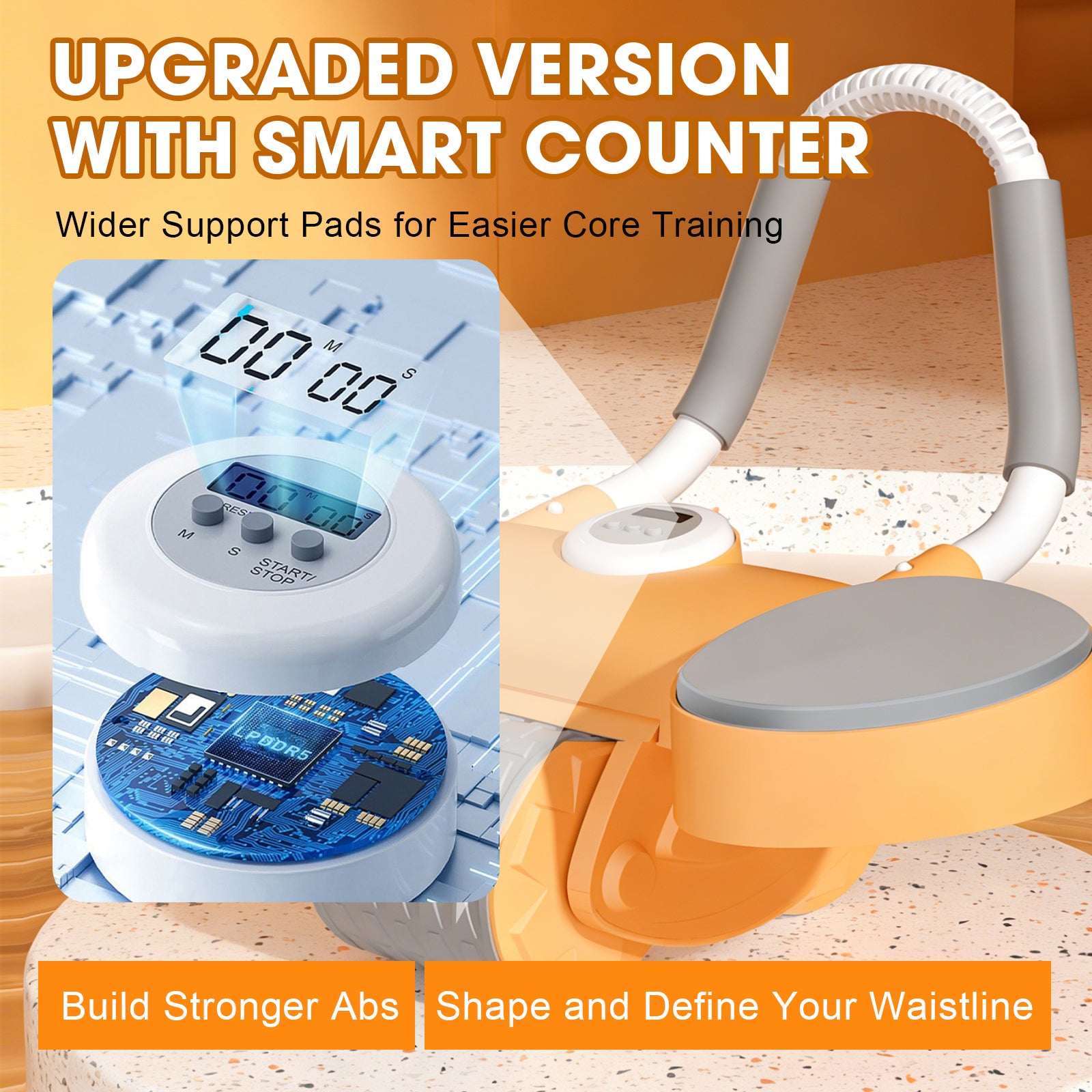 Automatic Rebound Ab Roller with Smart Counter – Dual Wheel Abdominal Trainer for Core Strength Workout