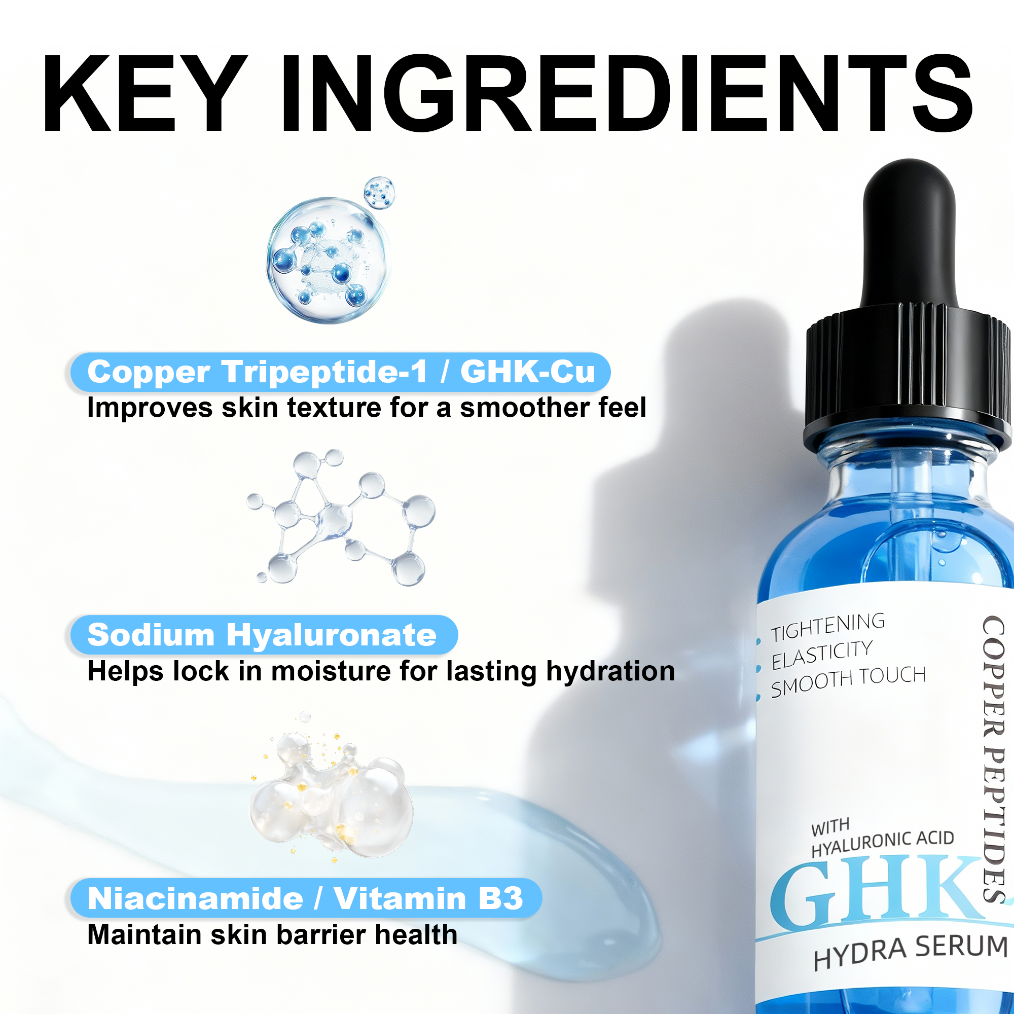 Copper Peptide GHK-Cu Serum, Lightweight Firming Hydration 30ml/1 fl oz