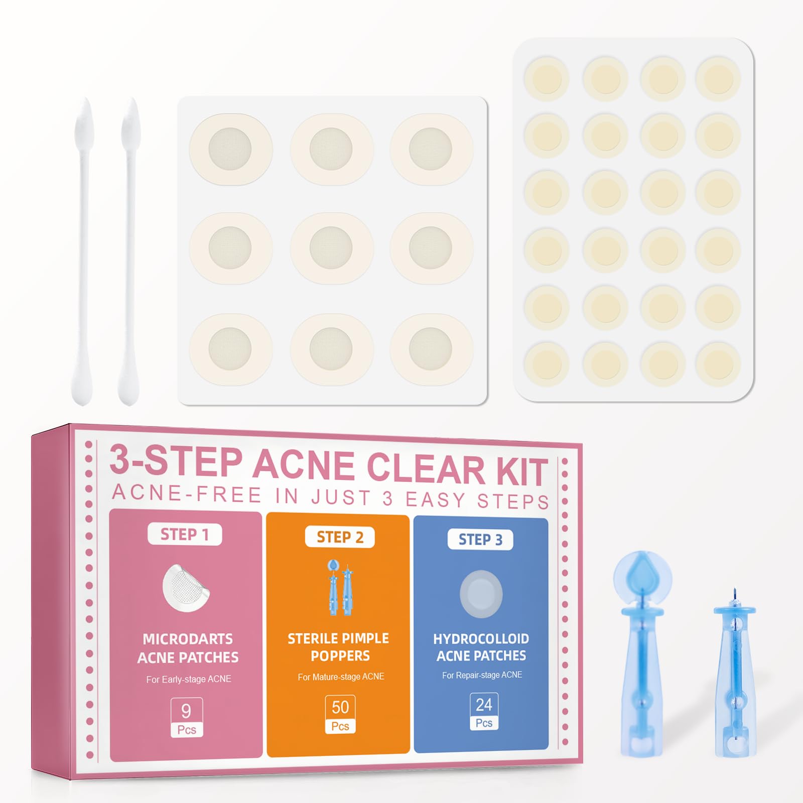 Acne Patch Kit – 3-Step Pimple & Hydrocolloid Patch Set