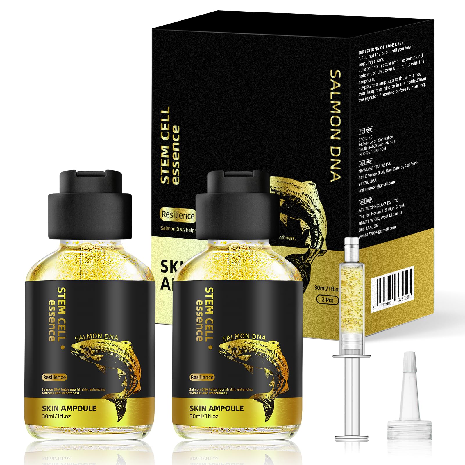 Salmon DNA Face Serum 2PCS, Microneedling Hydration 30ml/1 fl oz