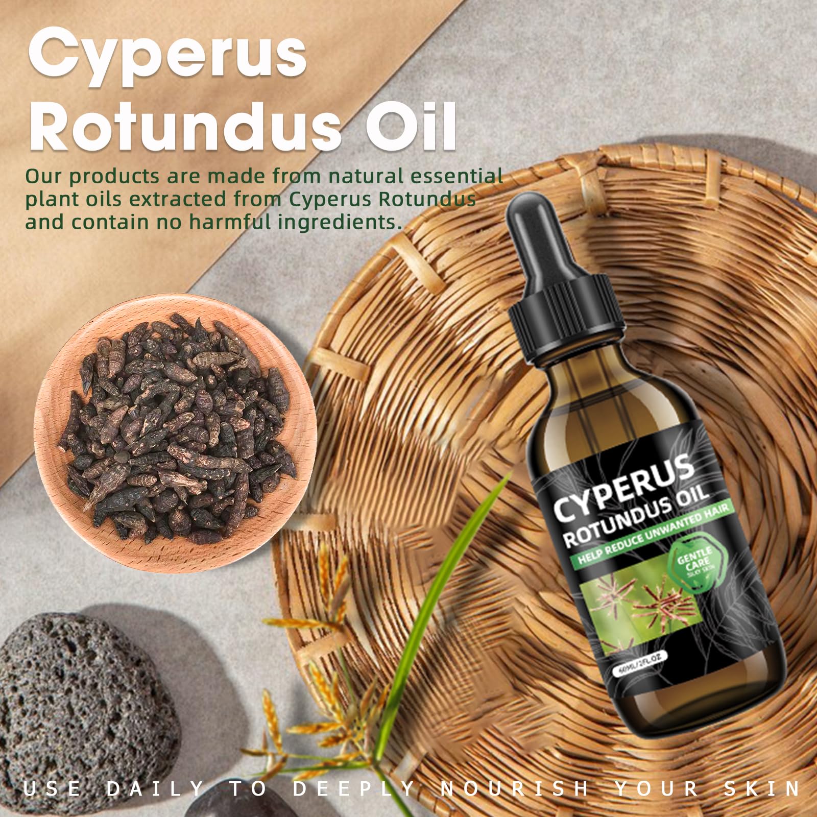 Cyperus Rotundus Oil Natural Soothing Skin Care 60ml