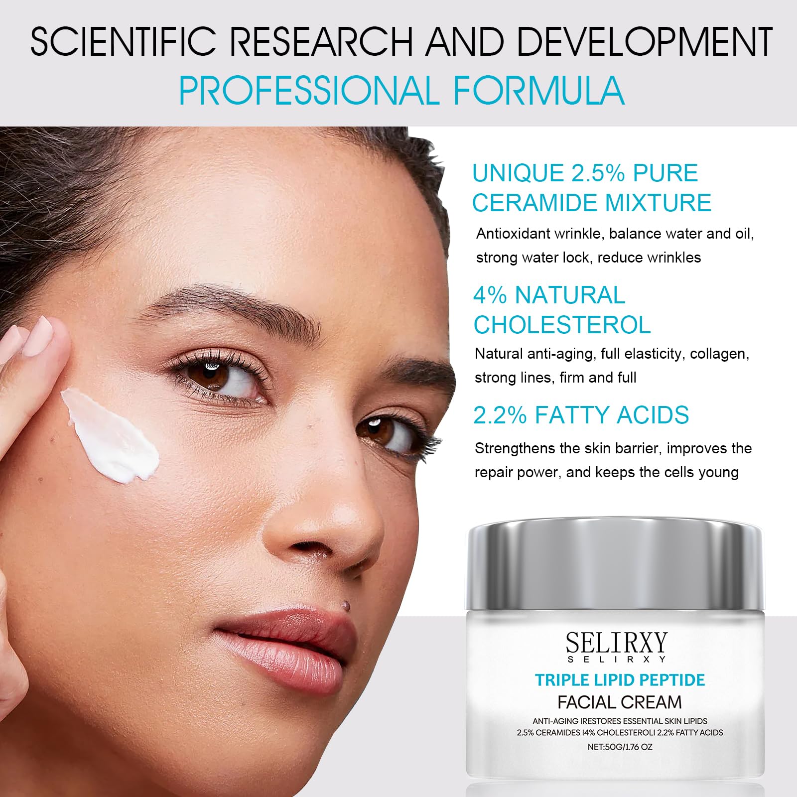 Triple Lipid Peptide Cream for Smooth Radiant Skin, Anti-aging 50g/1.76oz