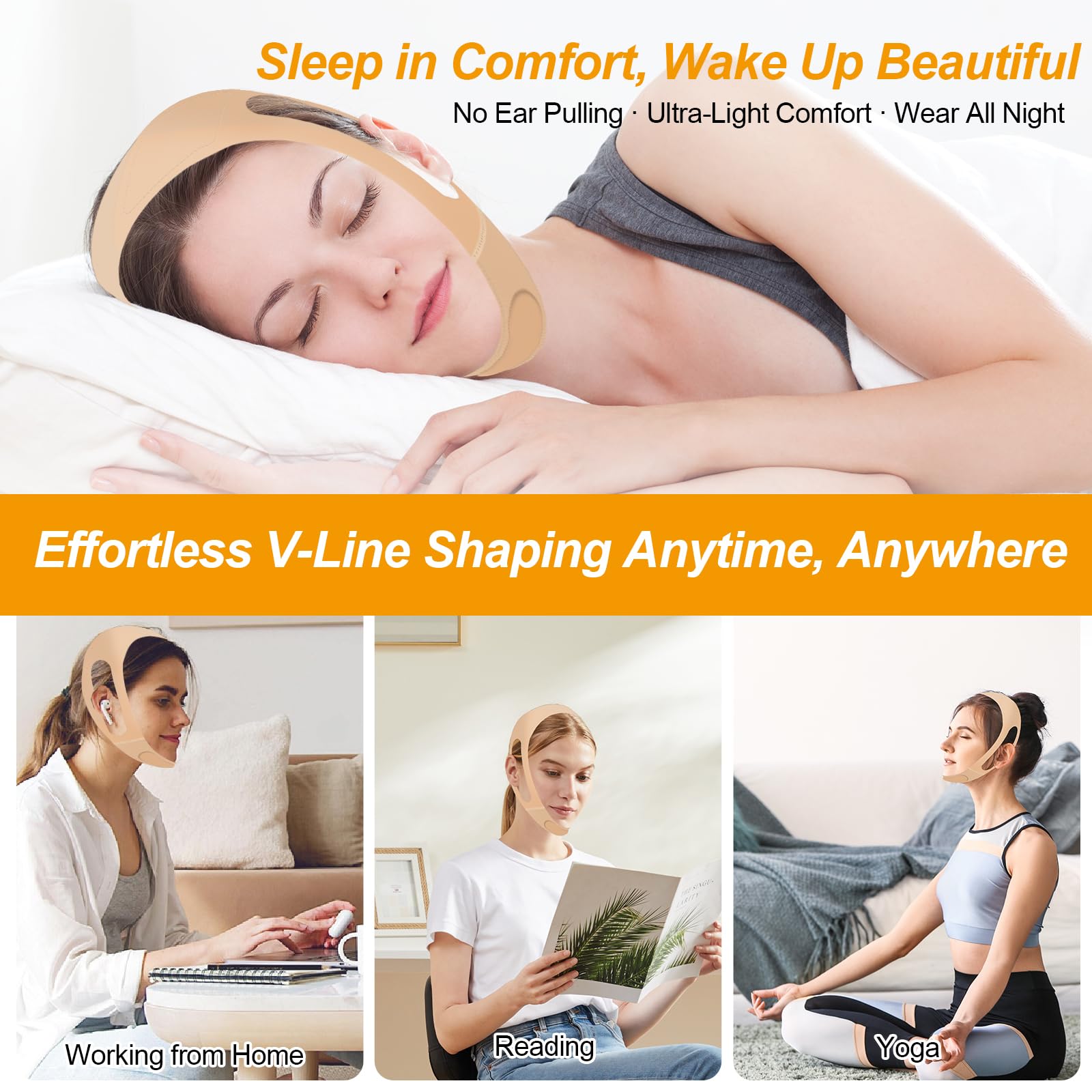 V Line Lifting Mask – U-Shaped Face Slimming Strap for Women