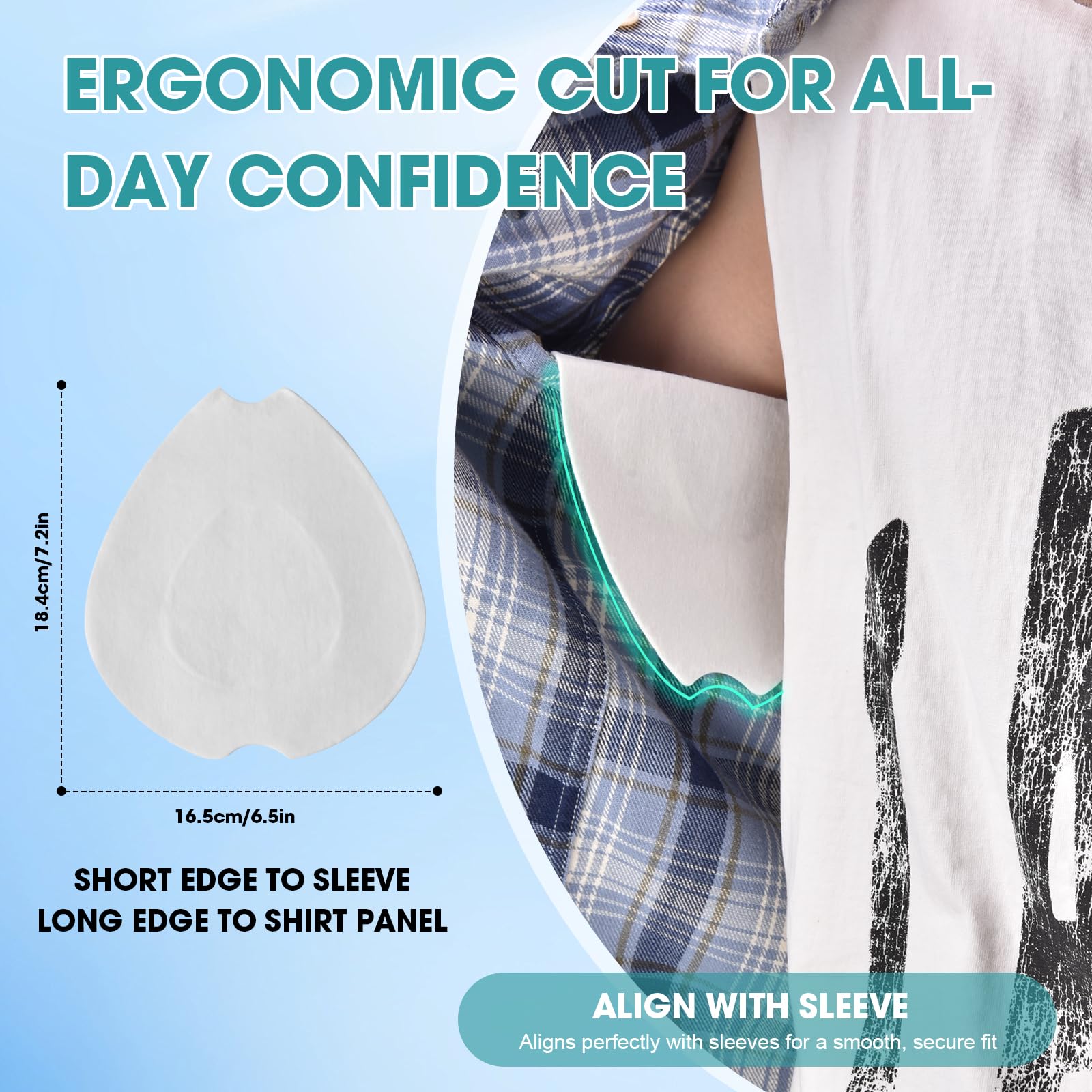 Armpit Sweat Pads, Waterproof & Comfortable 10pcs