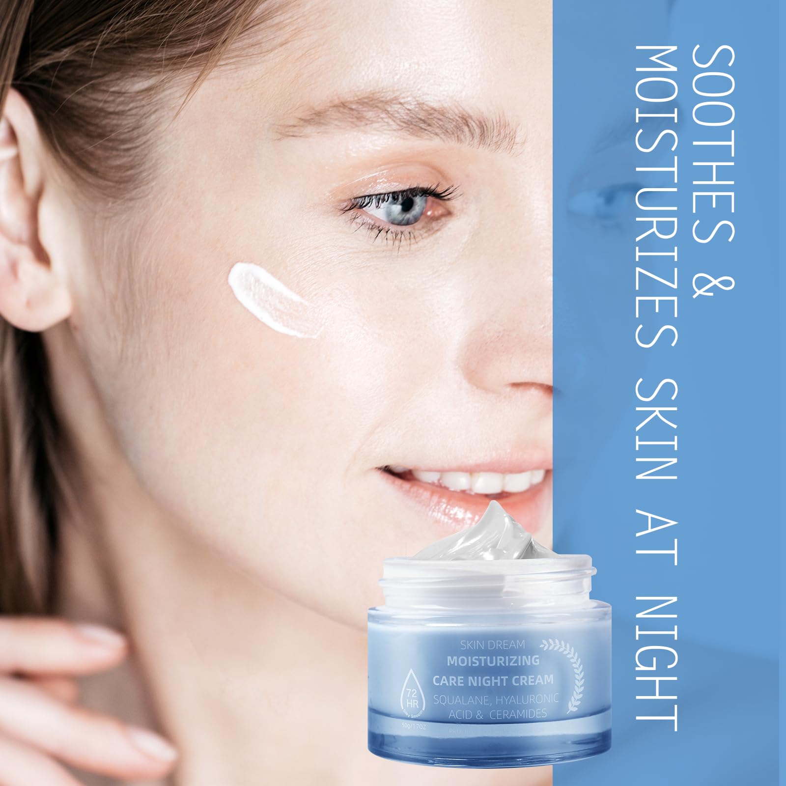 Night Cream with Hyaluronic Acid & Green Tea 50g/2oz