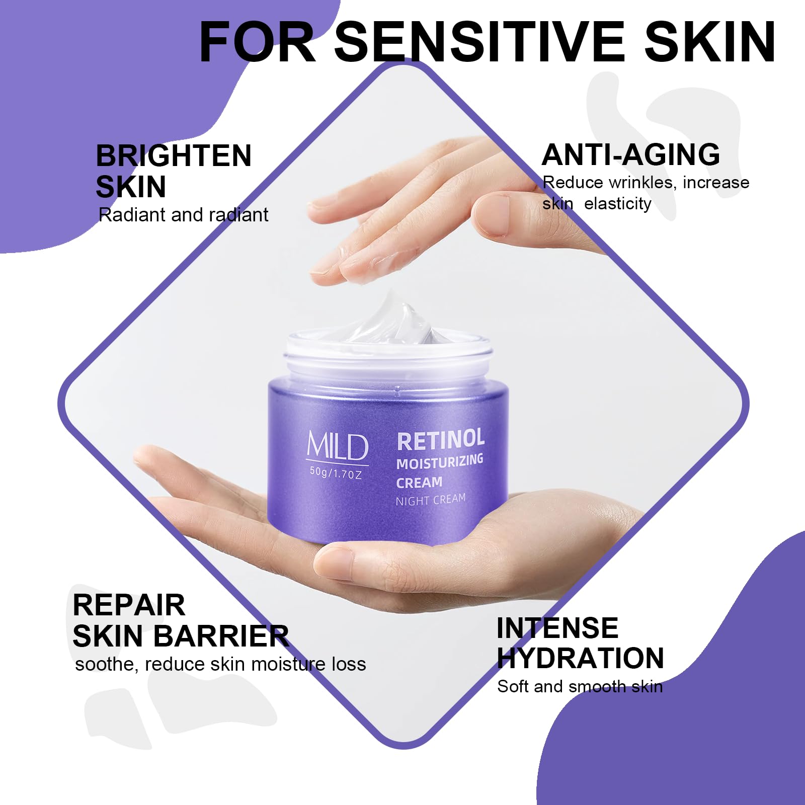 Retinol & Hyaluronic Night Cream – Anti-Aging Face Moisturizer