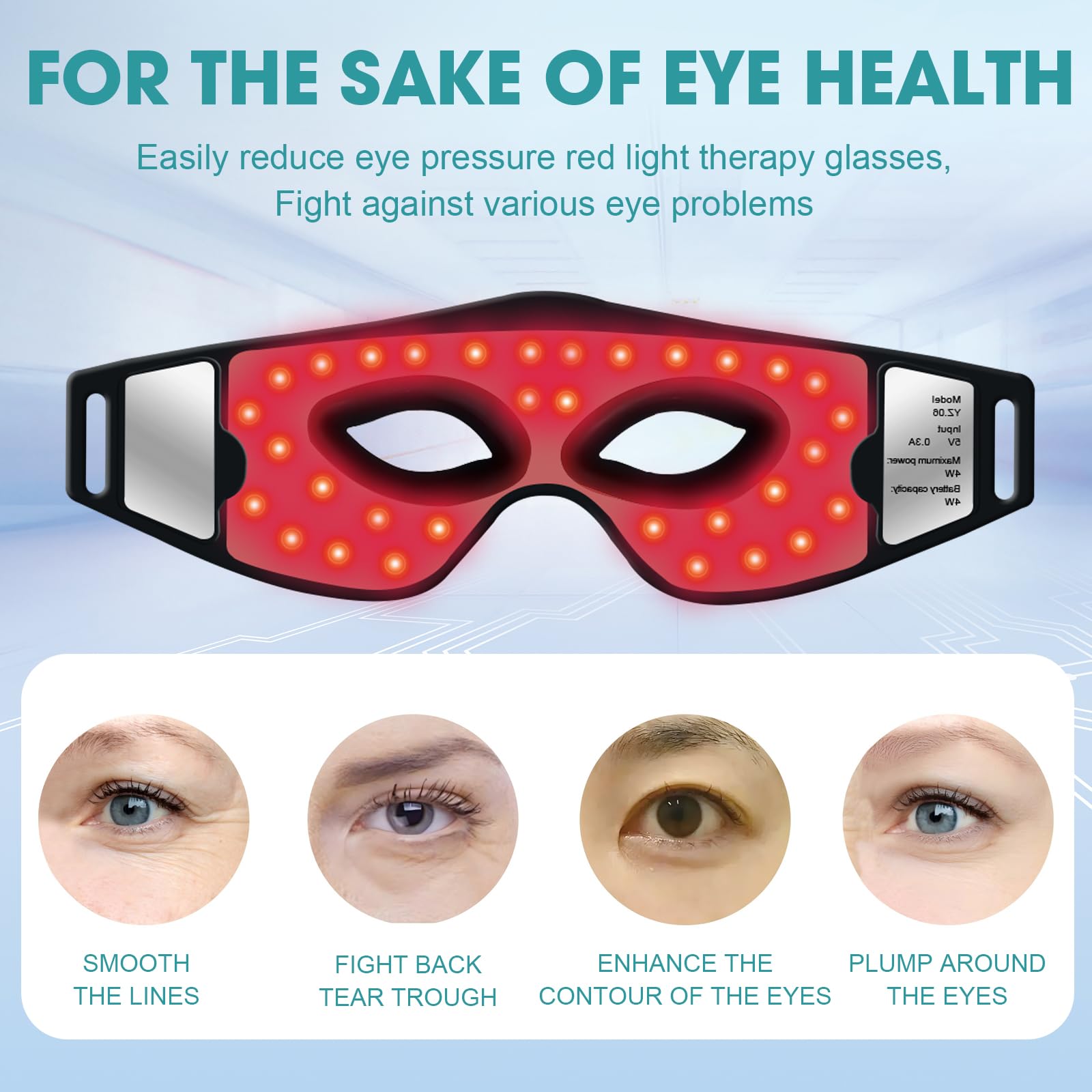 LED Eye Mask, 5 Modes Light Therapy, Comfortable Fit