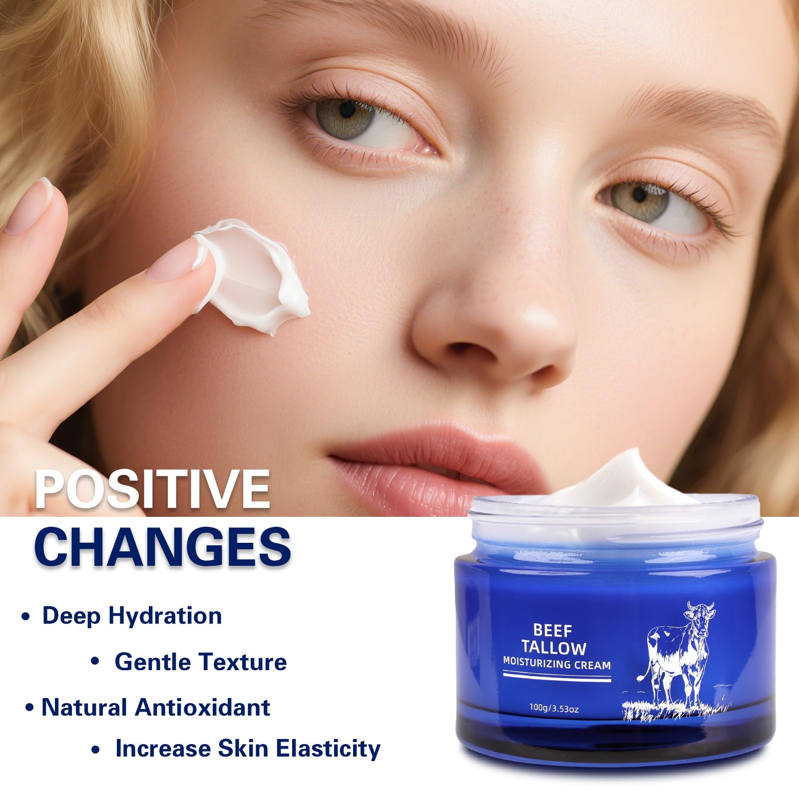 Organic Beef Tallow Cream – Whipped Moisturizer for Face & Body