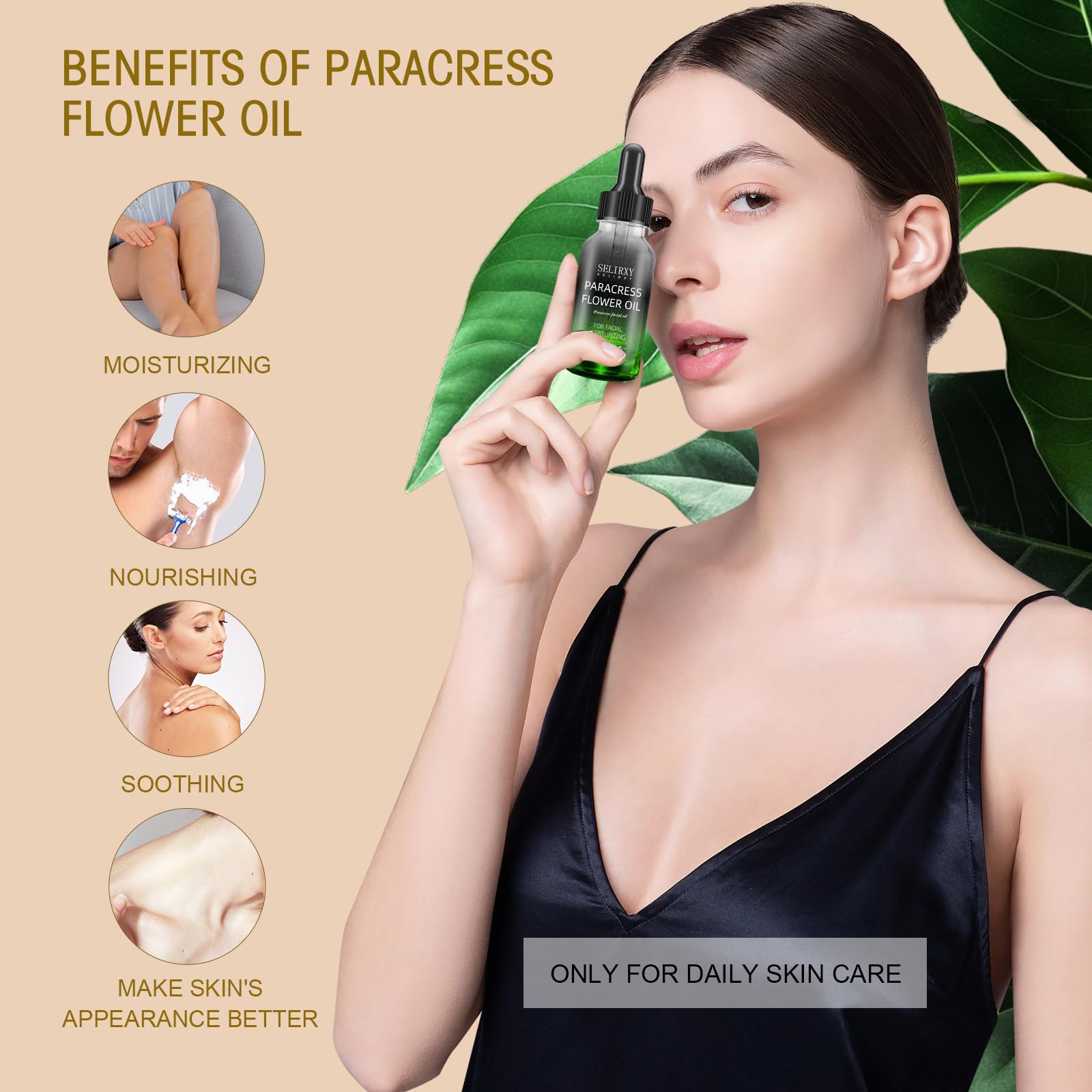 Paracress Facial Oil, Natural Hydrating Glow 30ml/1oz