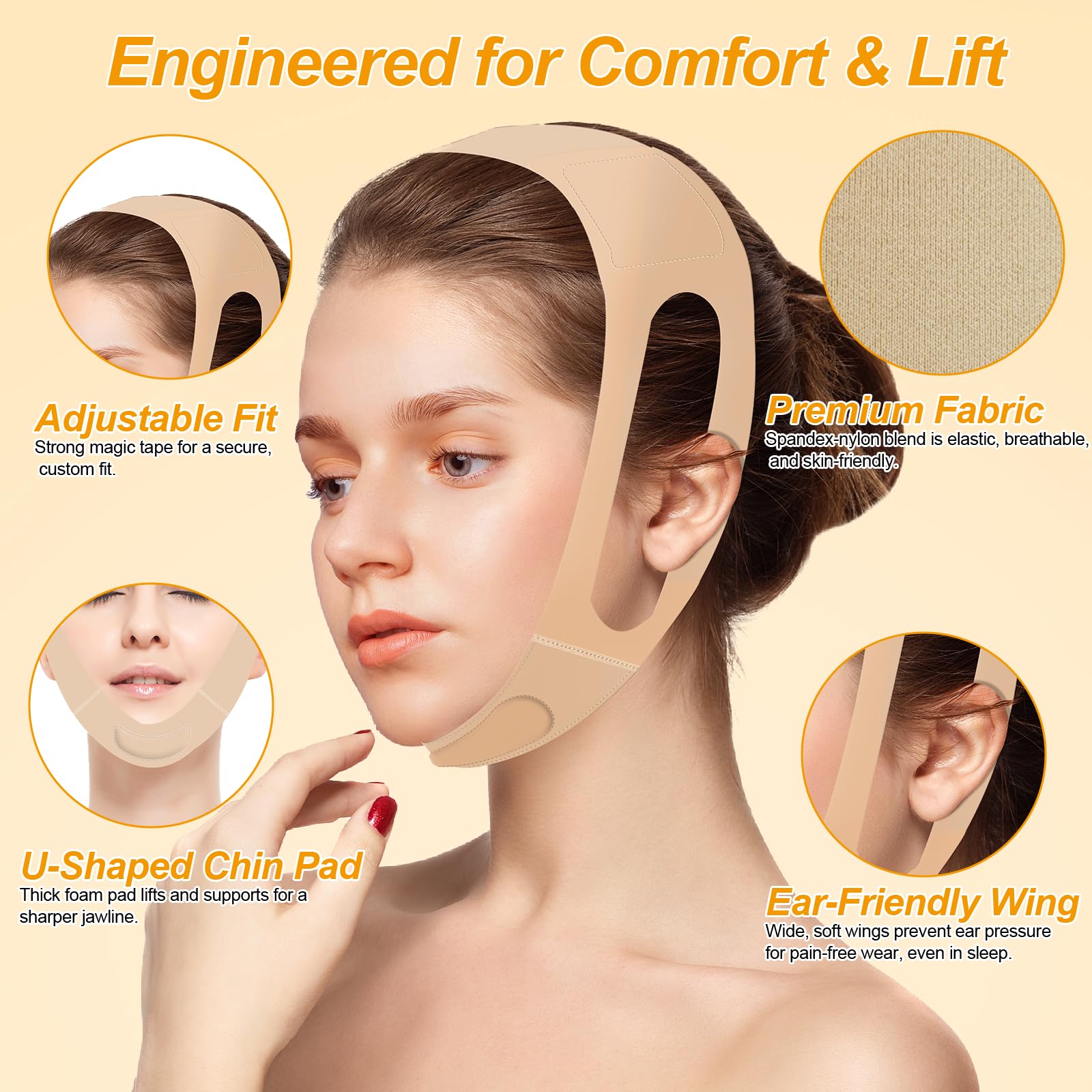 V Line Lifting Mask – U-Shaped Face Slimming Strap for Women