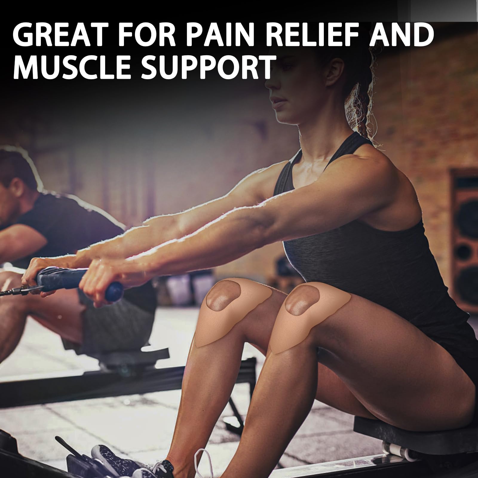 Precut Kinesiology Knee Tape, 10PCS Waterproof Support （Beige）