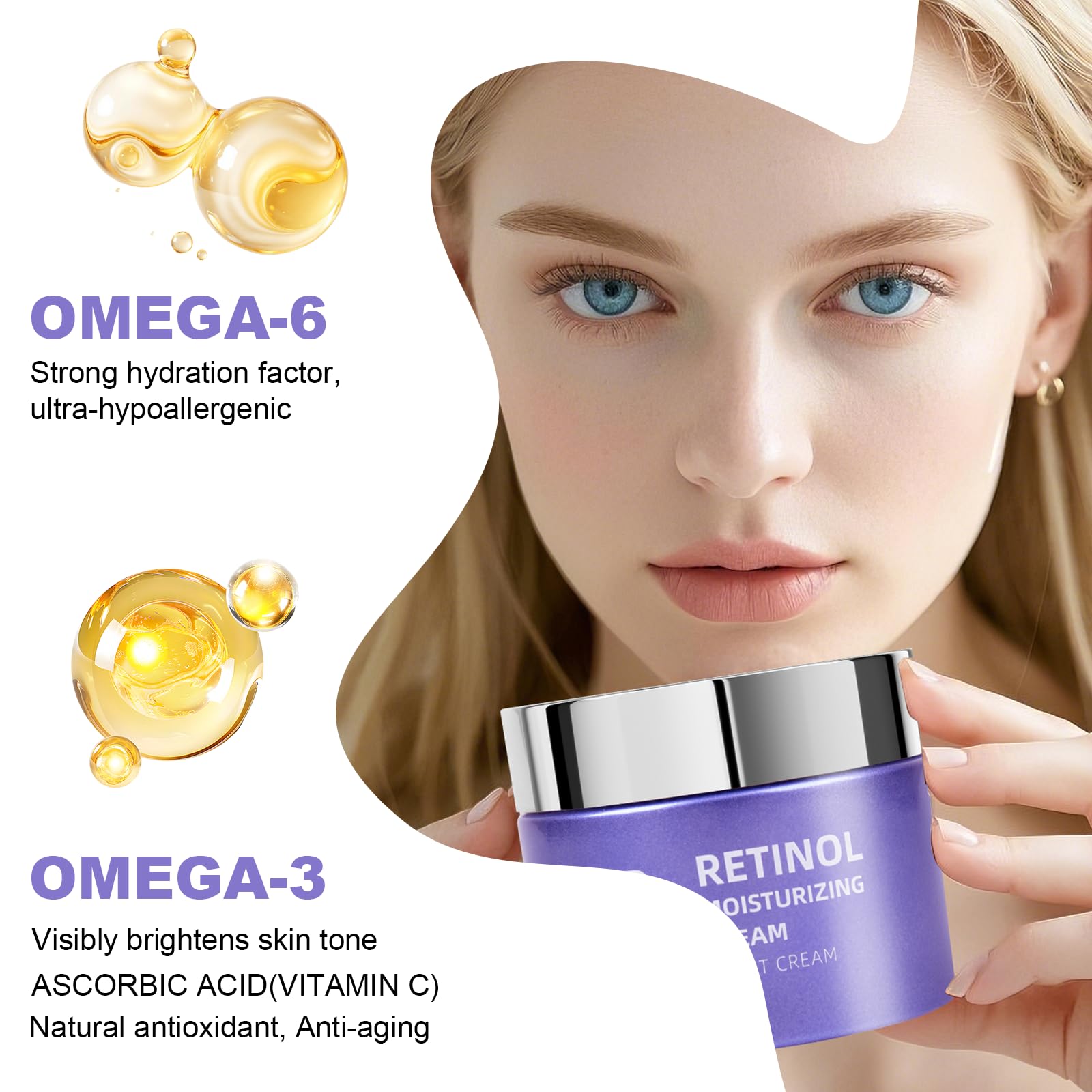 Retinol & Hyaluronic Night Cream – Anti-Aging Face Moisturizer