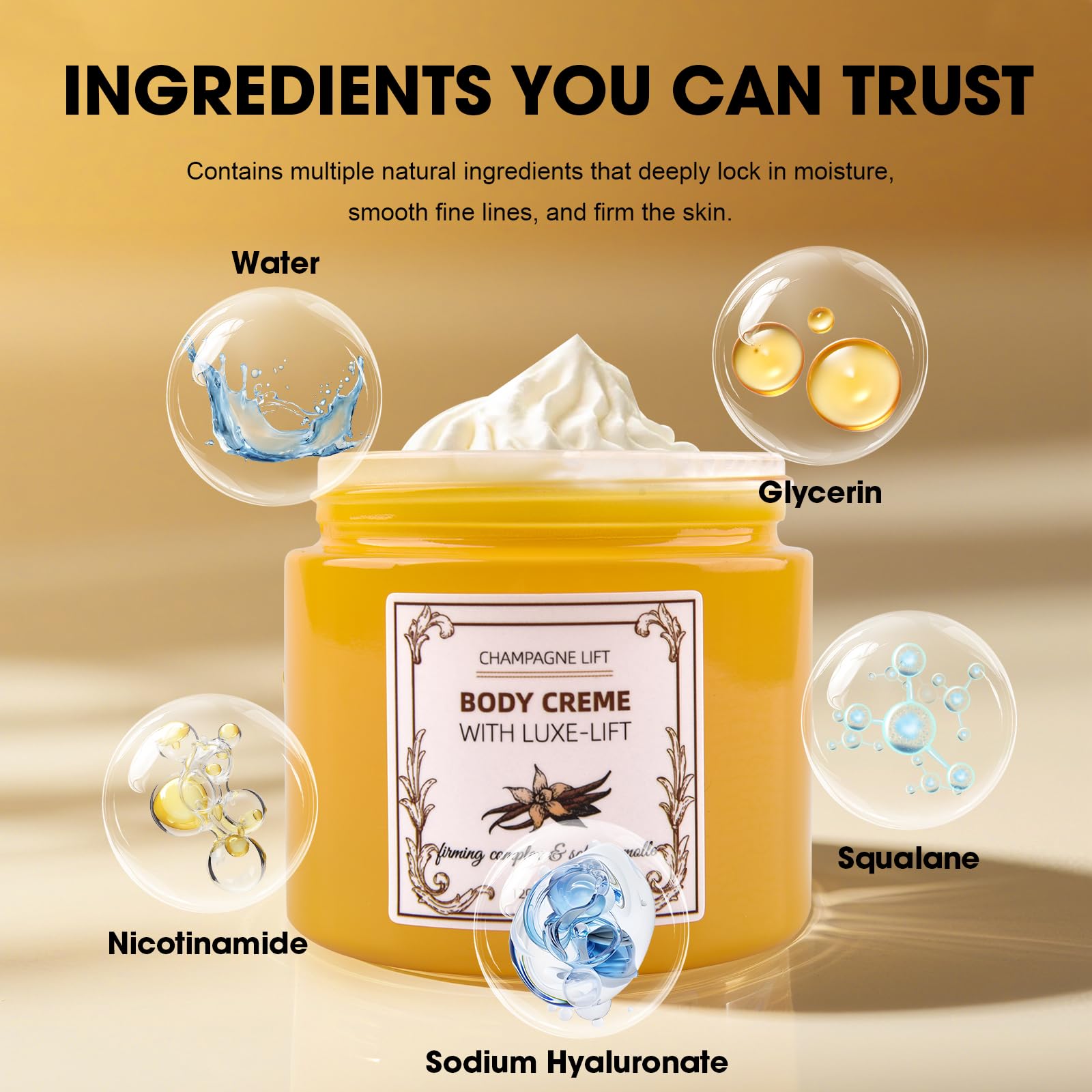 Champagne Body Cream with Pink Pepper, Moisturizing 50ml