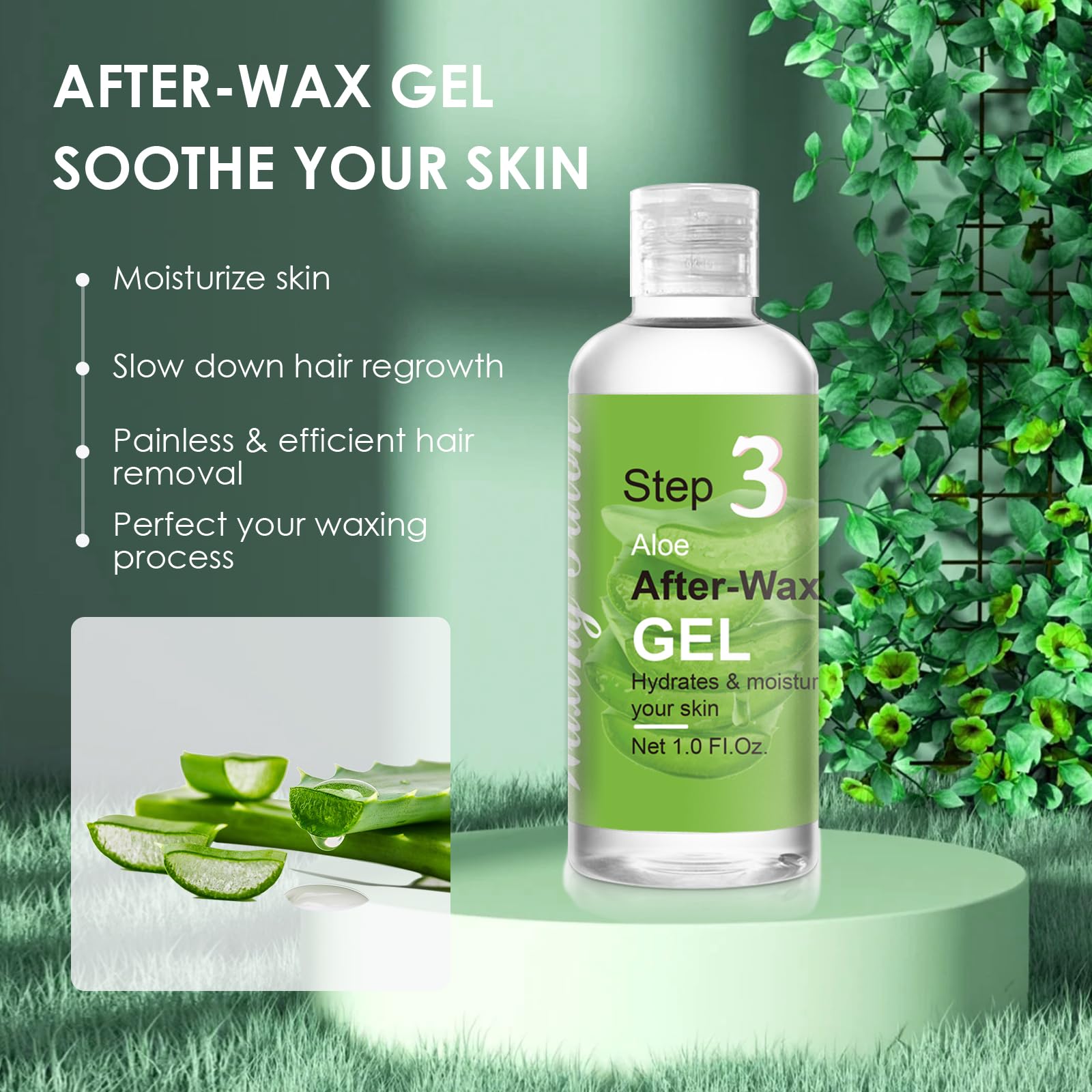 3-Step Pre & Post Wax Care Kit – Pre Wax Cleanser, Wax Remover Oil & Aloe Vera After Wax Gel for Hair Removal Skin Care