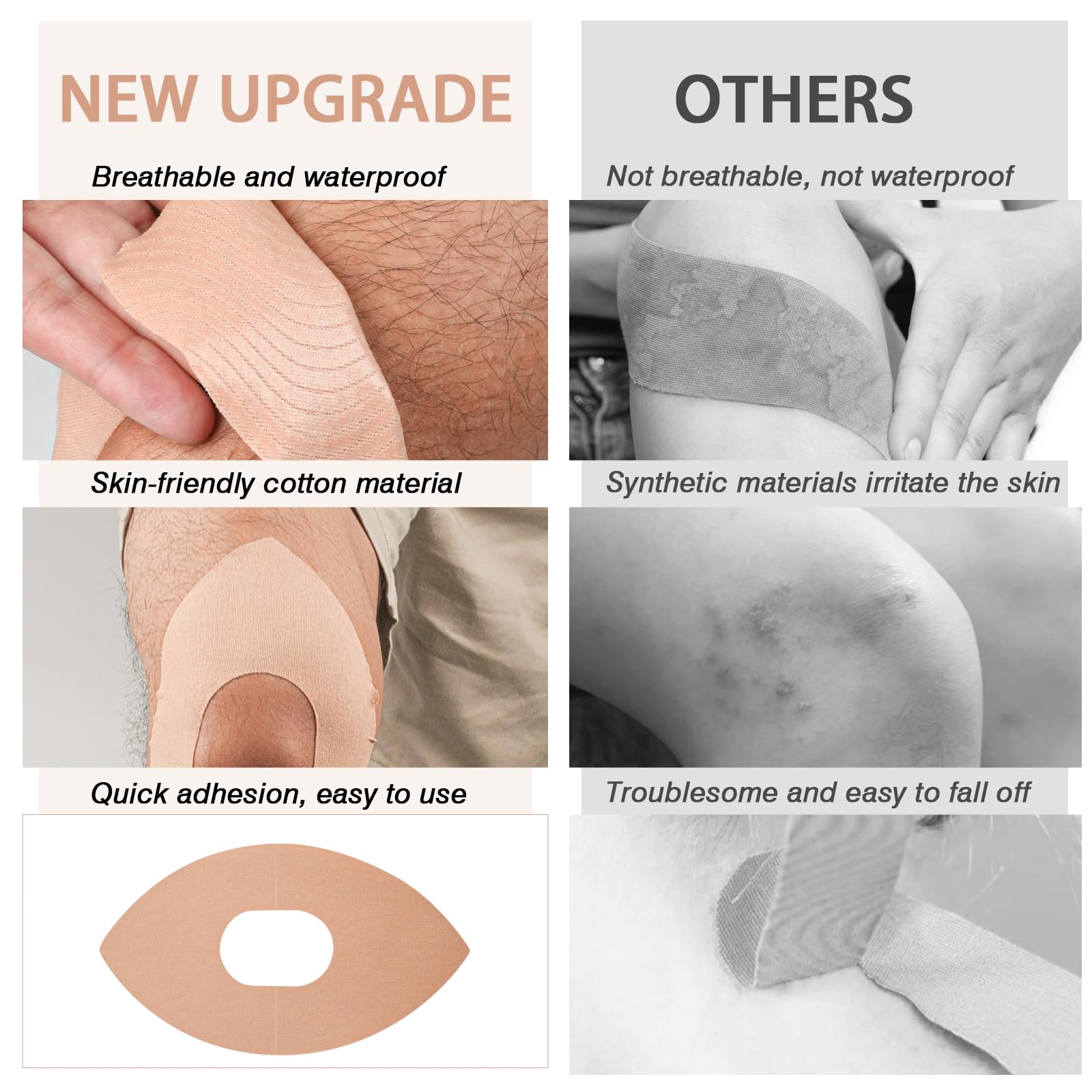 Precut Kinesiology Knee Tape, 10PCS Waterproof Support （Beige）