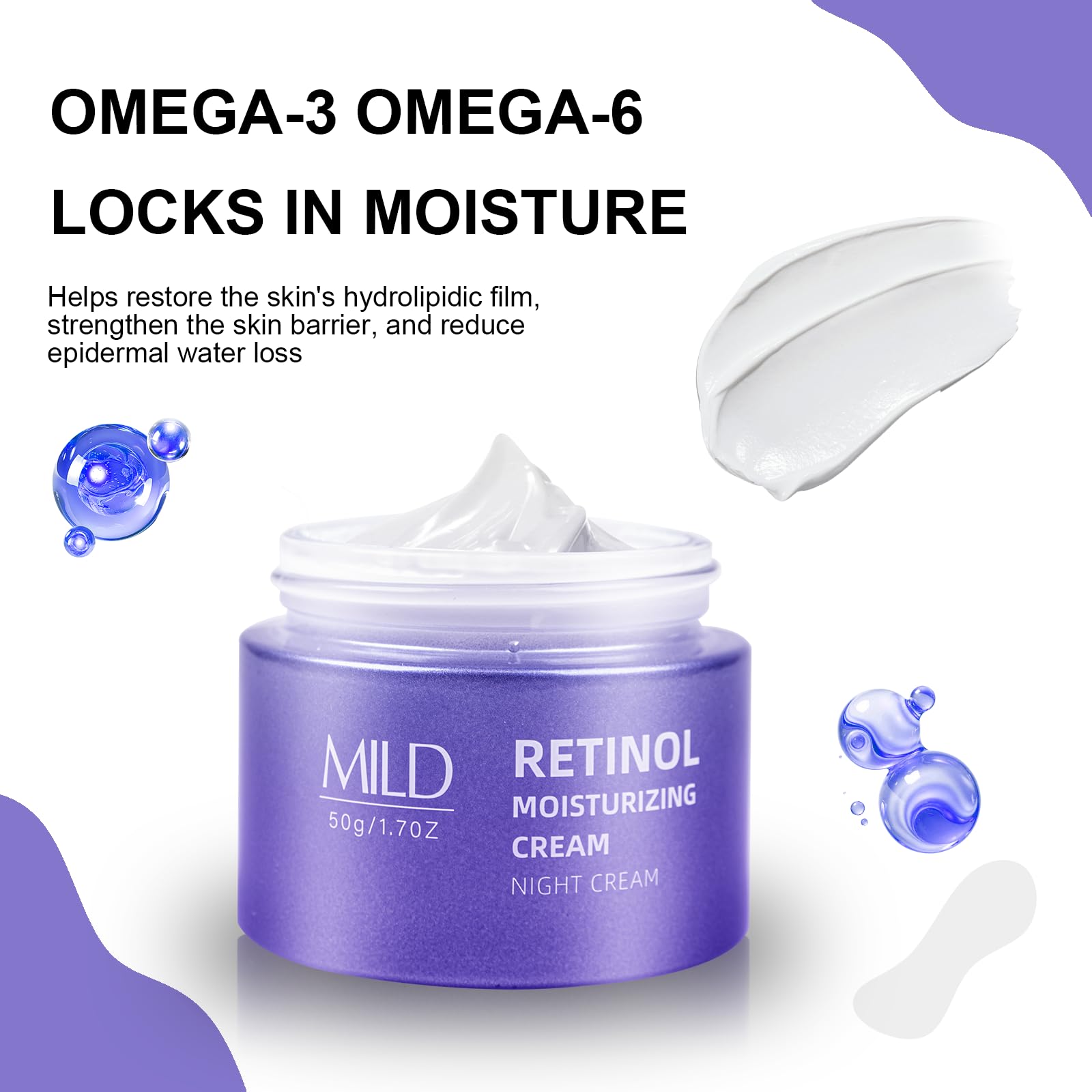 Retinol & Hyaluronic Night Cream – Anti-Aging Face Moisturizer