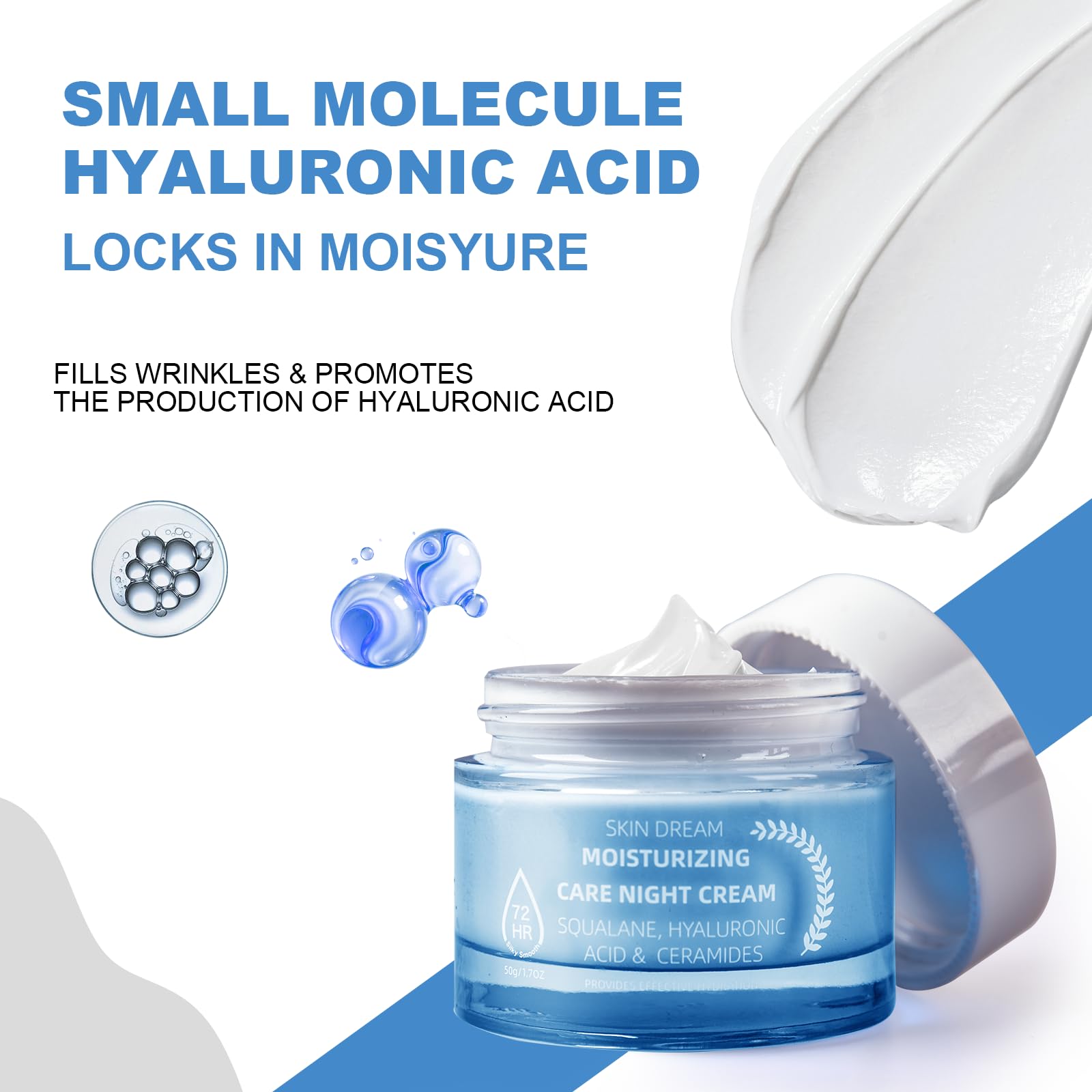 Night Cream with Hyaluronic Acid & Green Tea 50g/2oz